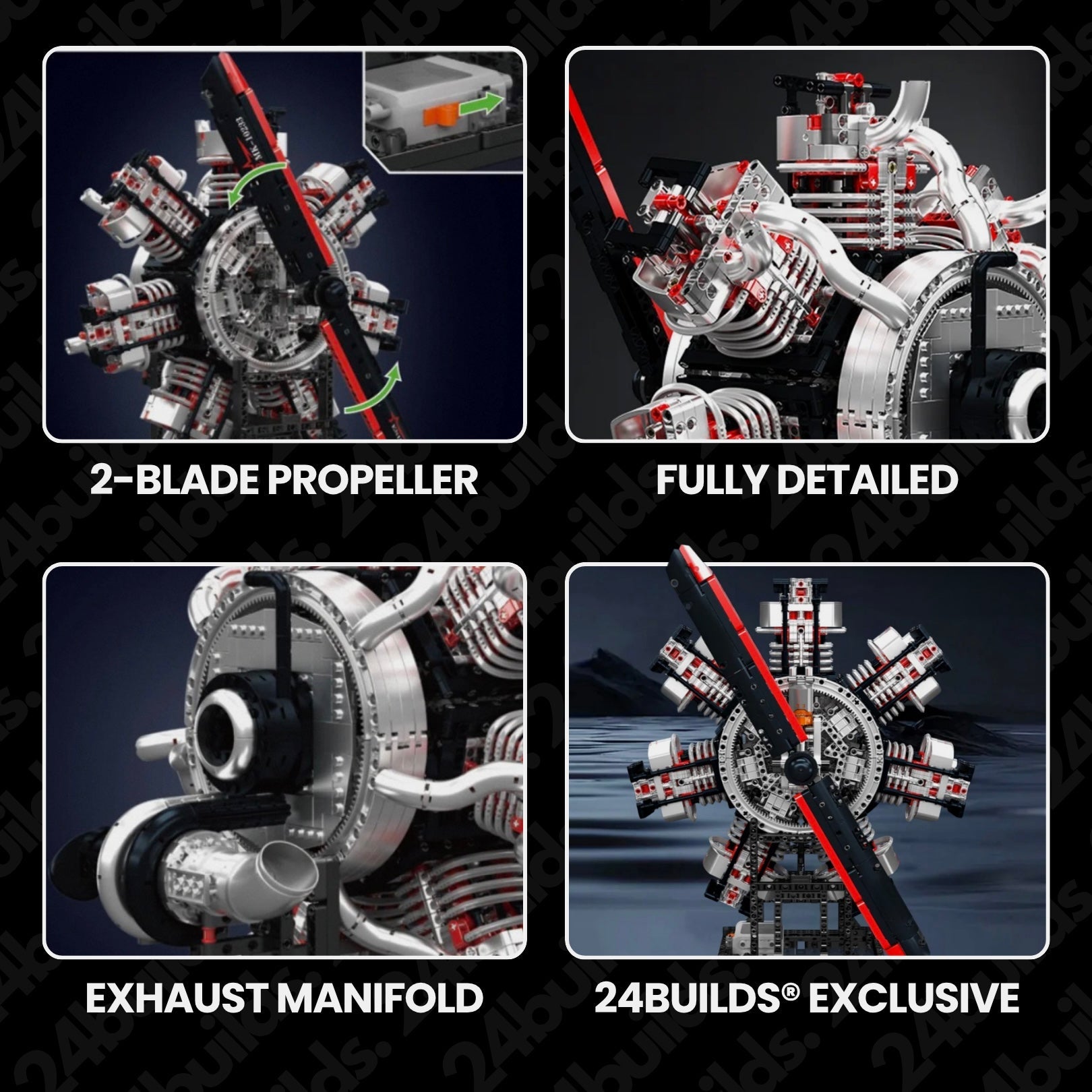 Ultimate Radial Aircraft Engine Kit | 3090 Pieces