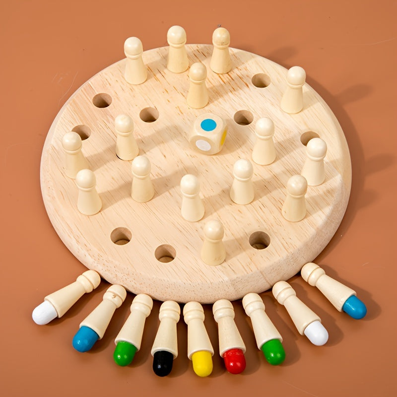 Wooden Memory Chess Game – Educational Puzzle Toy for Kids, Focus & Matching Skill Builder