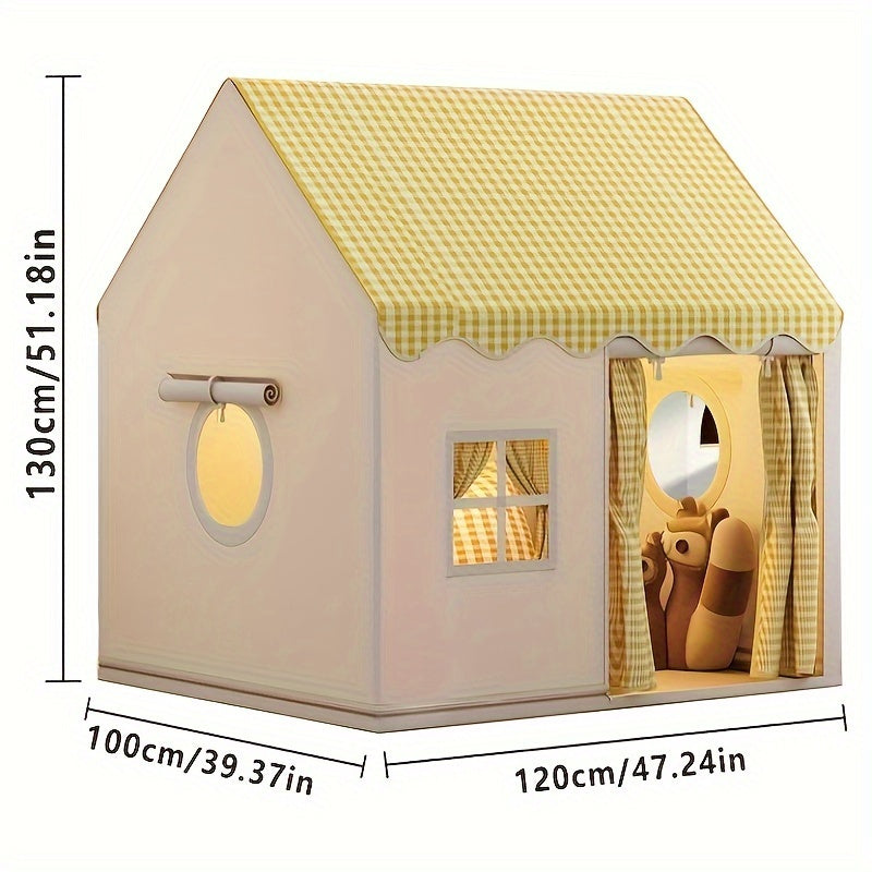 Princess Play Tent for Girls – Foldable Indoor Castle with Curtains for Pretend Play