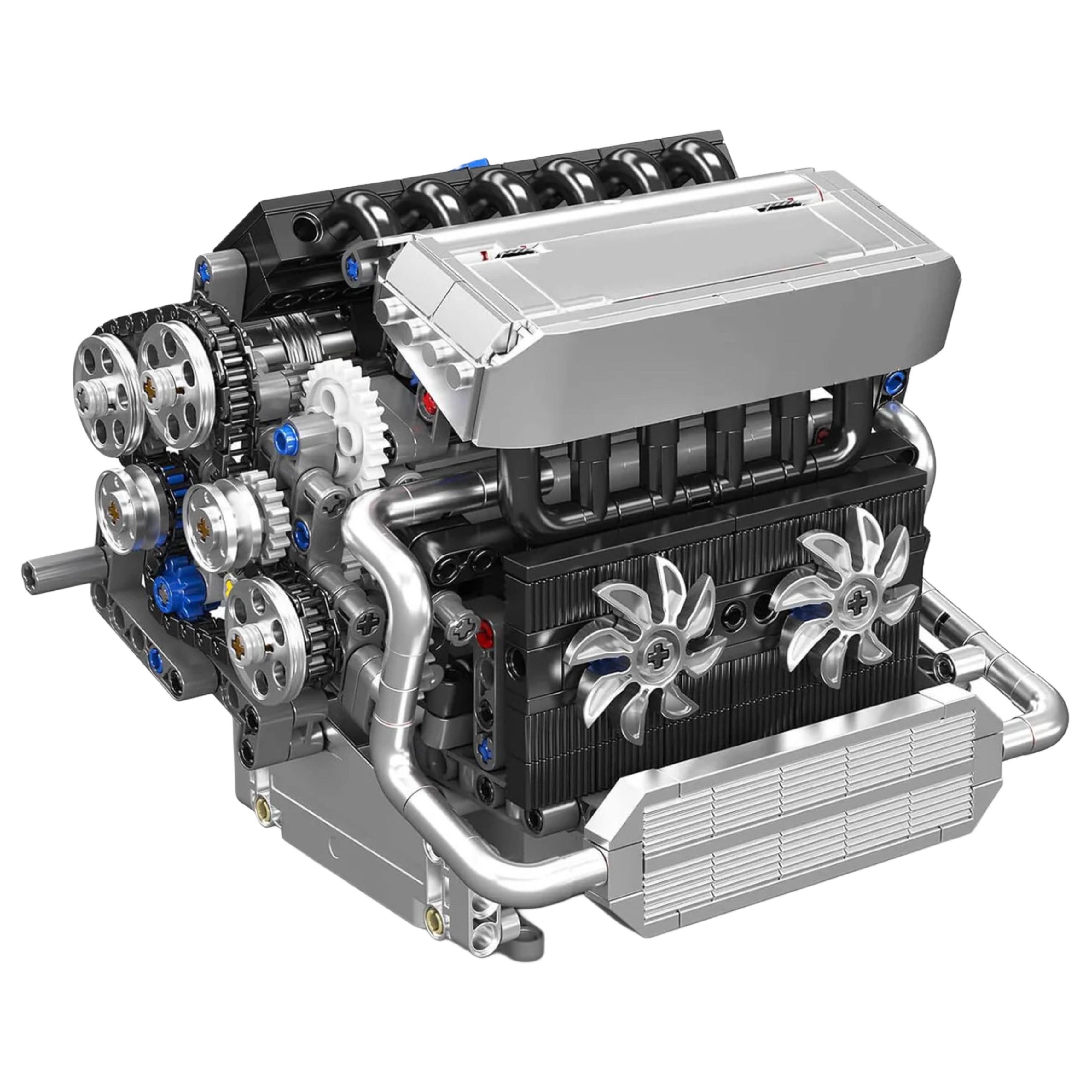 Motorized Inline-6 German Engine Model | 744 Pieces