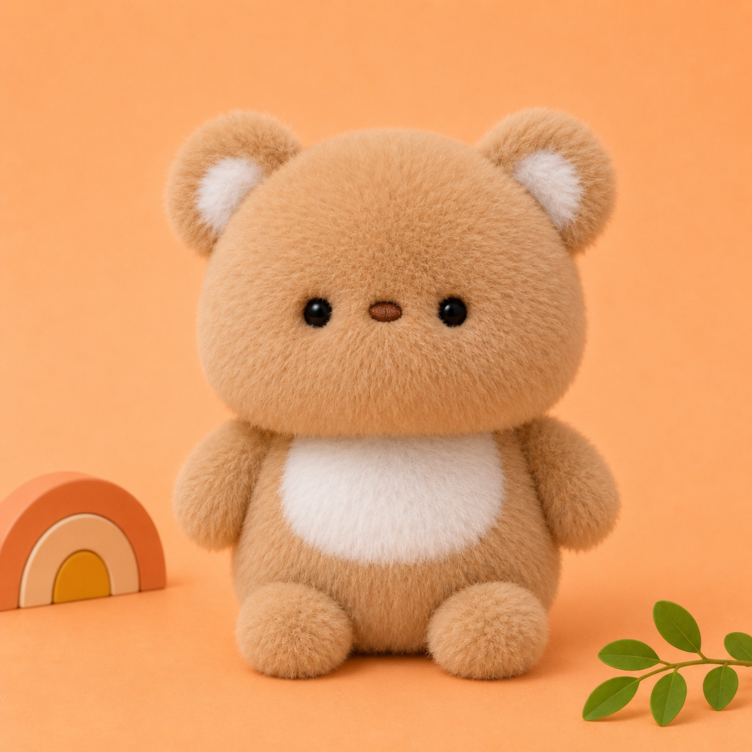 Mojibricks 15CM Kawaii Mochi Bear Plushie – Ultra-Soft Classic Teddy Companion & Cozy Tabletop Ornament – Perfect Birthday or Christmas Gift for Kids