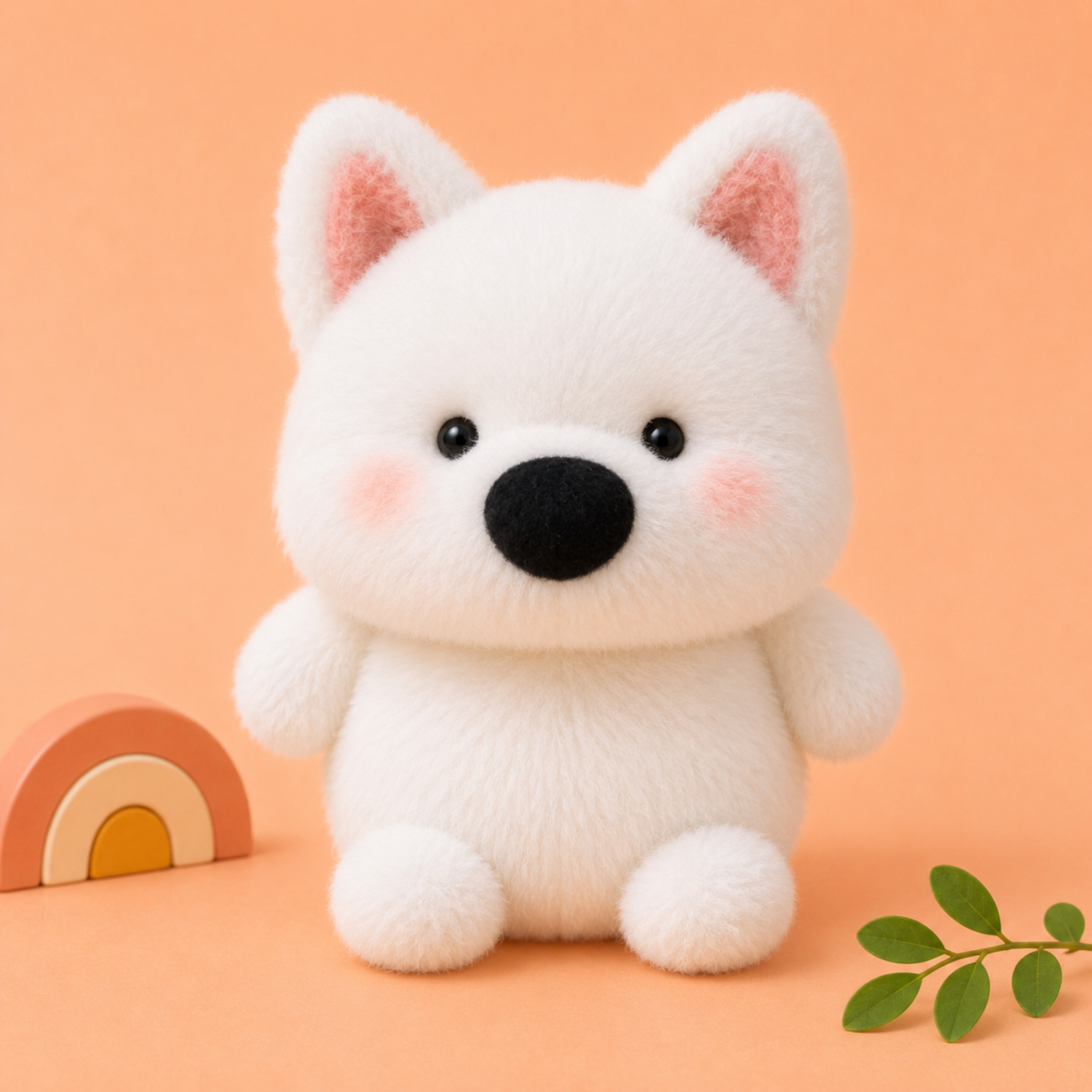 Mojibricks 15CM Kawaii Ghost Puppy Plushie – Ultra-Soft White Dog Companion & Charming Desk Ornament – Perfect Birthday or Christmas Gift for Kids