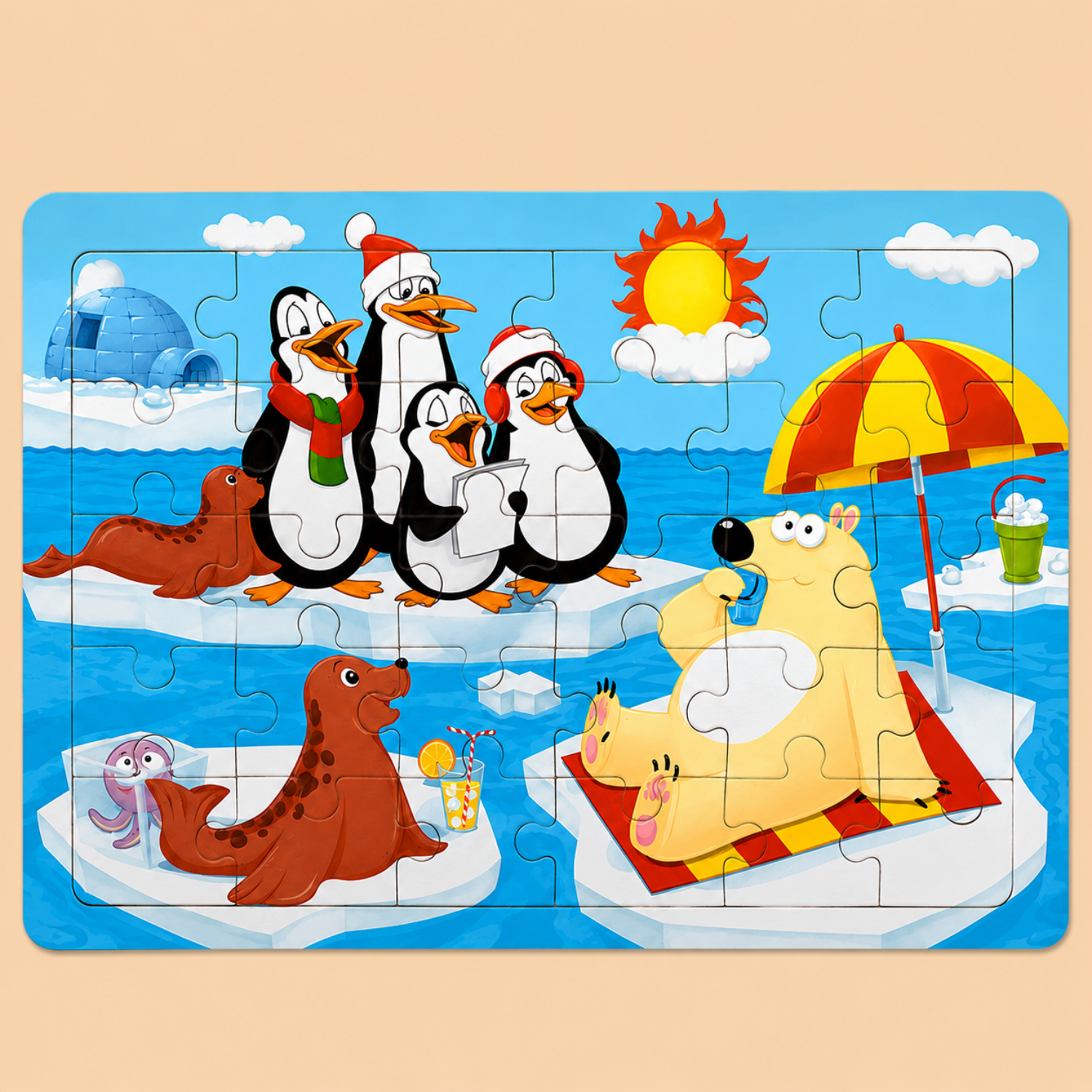 30-Piece Wooden Puzzle Set - Animals, Dinosaurs & Cartoon Themes - Montessori Educational Toy - Creative Gift for Toddlers & Kids