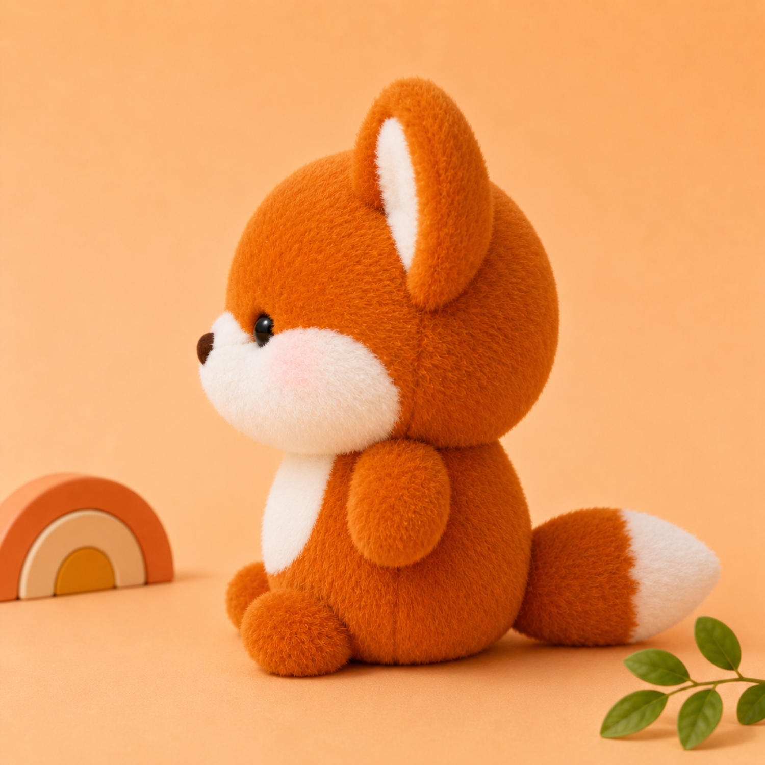 Mojibricks 15CM Kawaii Foxy Ginger Plushie – Soft Woodland Companion & Vibrant Tabletop Ornament – Perfect Birthday or Christmas Gift for Kids