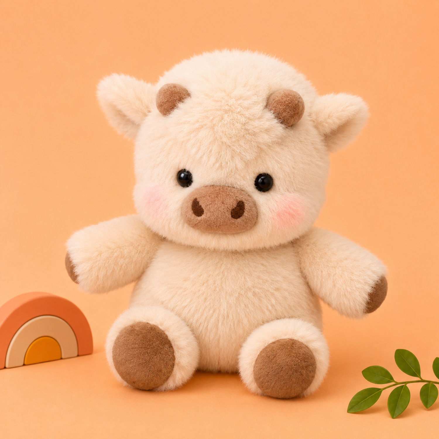 Mojibricks 45CM Beau the Highland Calf Plush Toy – Giant Ultra-Soft Cloud-Touch Stuffed Animal – Large Cuddle Companion for Ages 4+