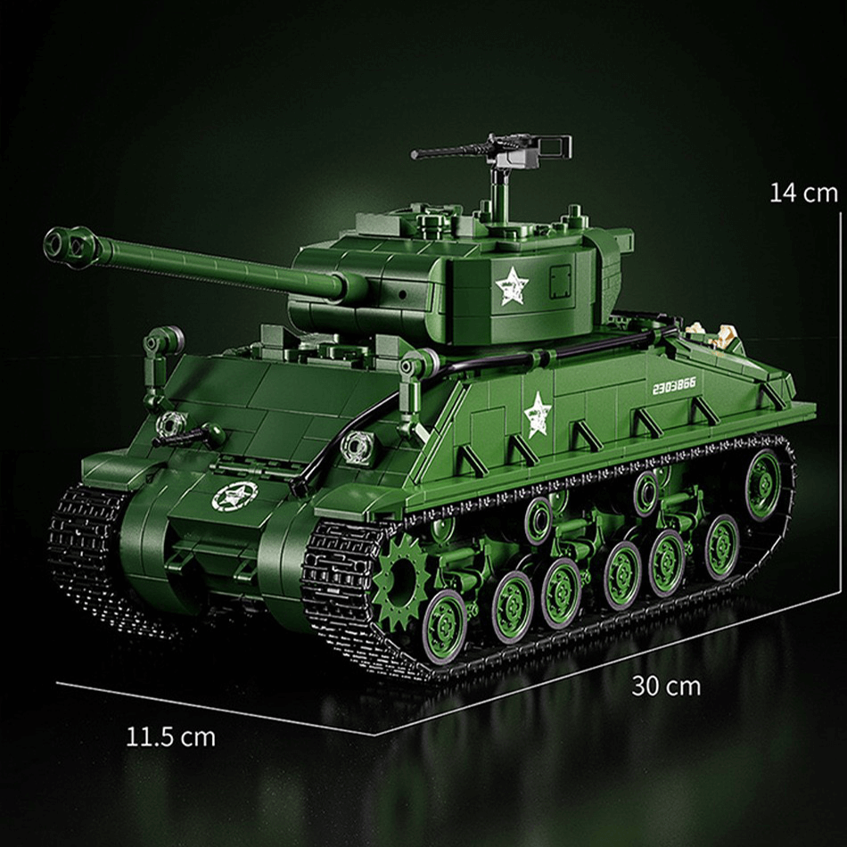 M4 Sherman Tank Model Kit - 1681 Pieces