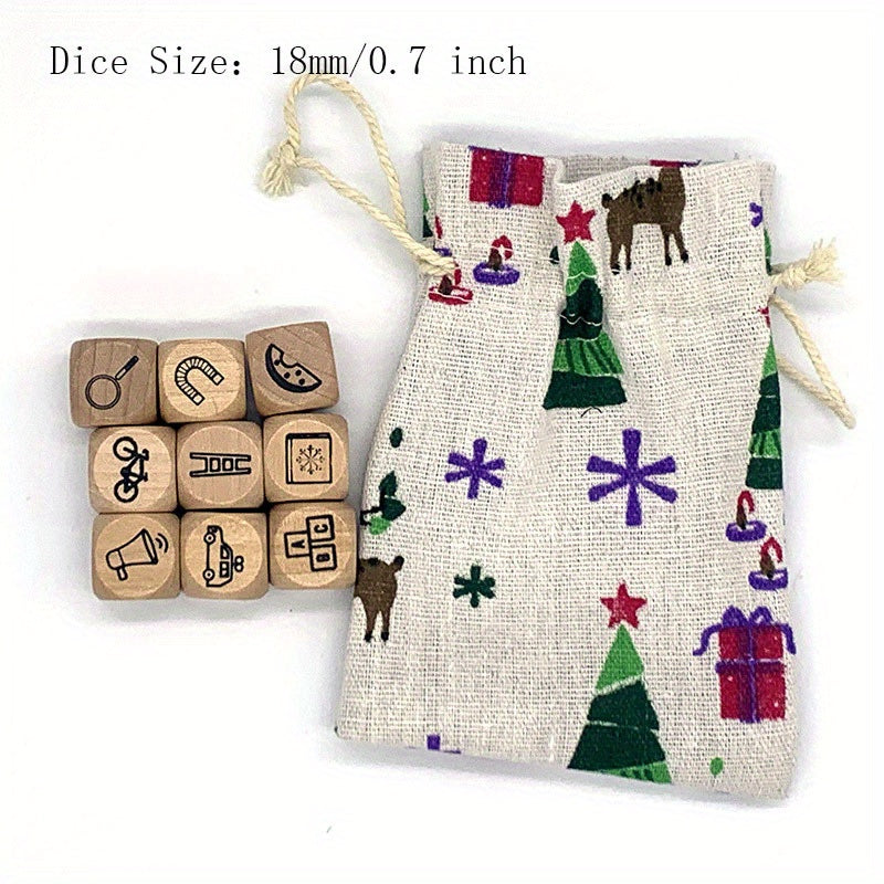 9-Piece Story Dice Set with Pouch – Educational Storytelling Toy for Kids, Classrooms & Family Game Nights