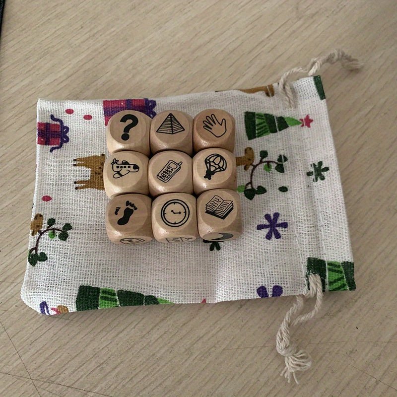 9-Piece Story Dice Set with Pouch – Educational Storytelling Toy for Kids, Classrooms & Family Game Nights