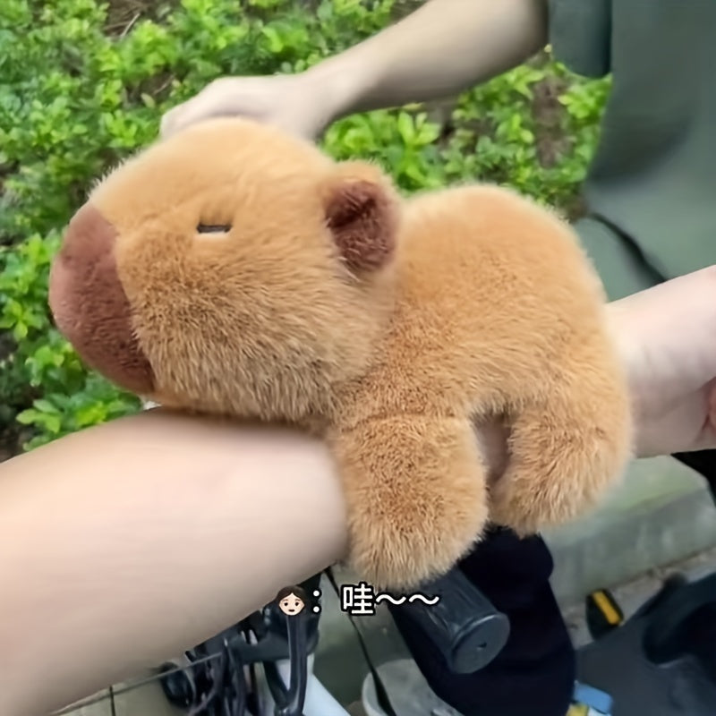 Capybara Plush Bracelet – Wearable Stuffed Toy for Kids, Girls & Animal Lovers, Soft Wrap-Around Wrist Plush