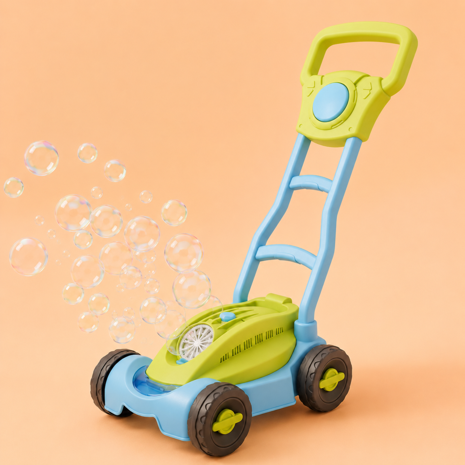 Kids Bubble Lawn Mower Toy – Push-Along Outdoor Bubble Blower – Lightweight Garden Activity & Toy for Toddlers – Playful Pink Design for Ages 2+