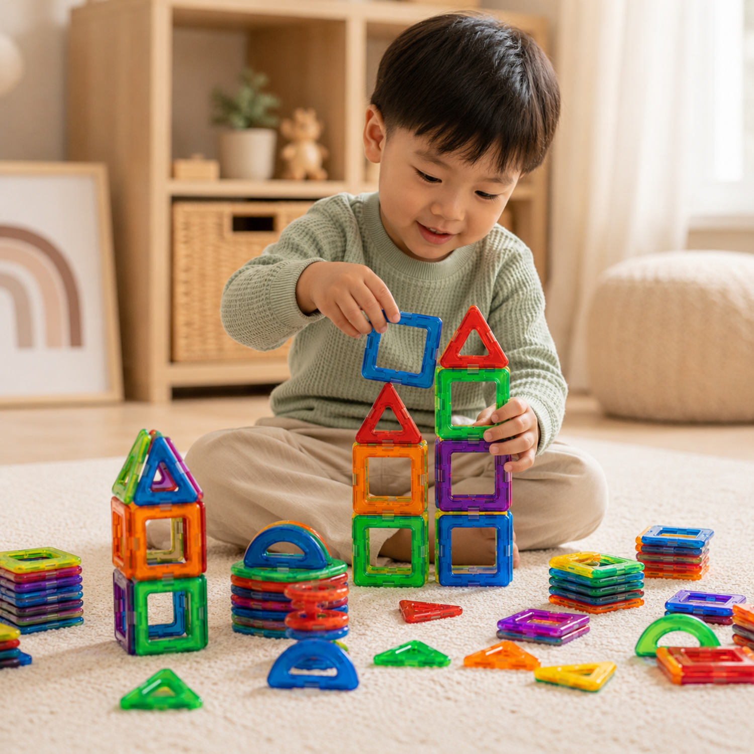 Magnetic Building Blocks - 46/84/100pcs 3D Magnetic Cubes - STEM Educational Construction Toy - Pixel Art Blocks for Kids 3+