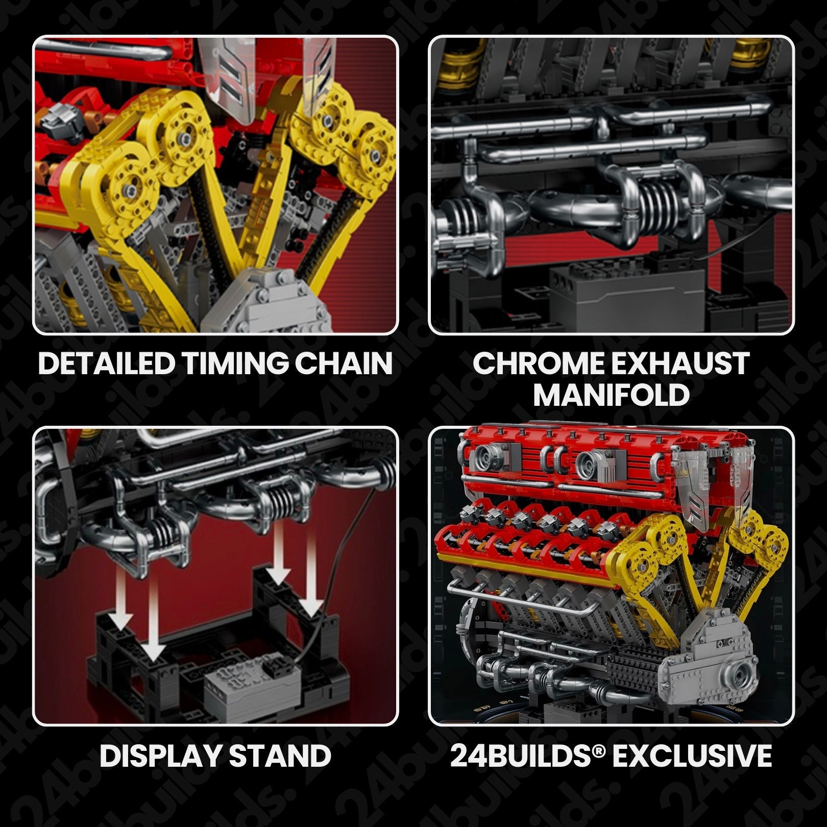 Ultimate Italian V12 Supercar Engine - MOC Building Kit - 4720 Pcs