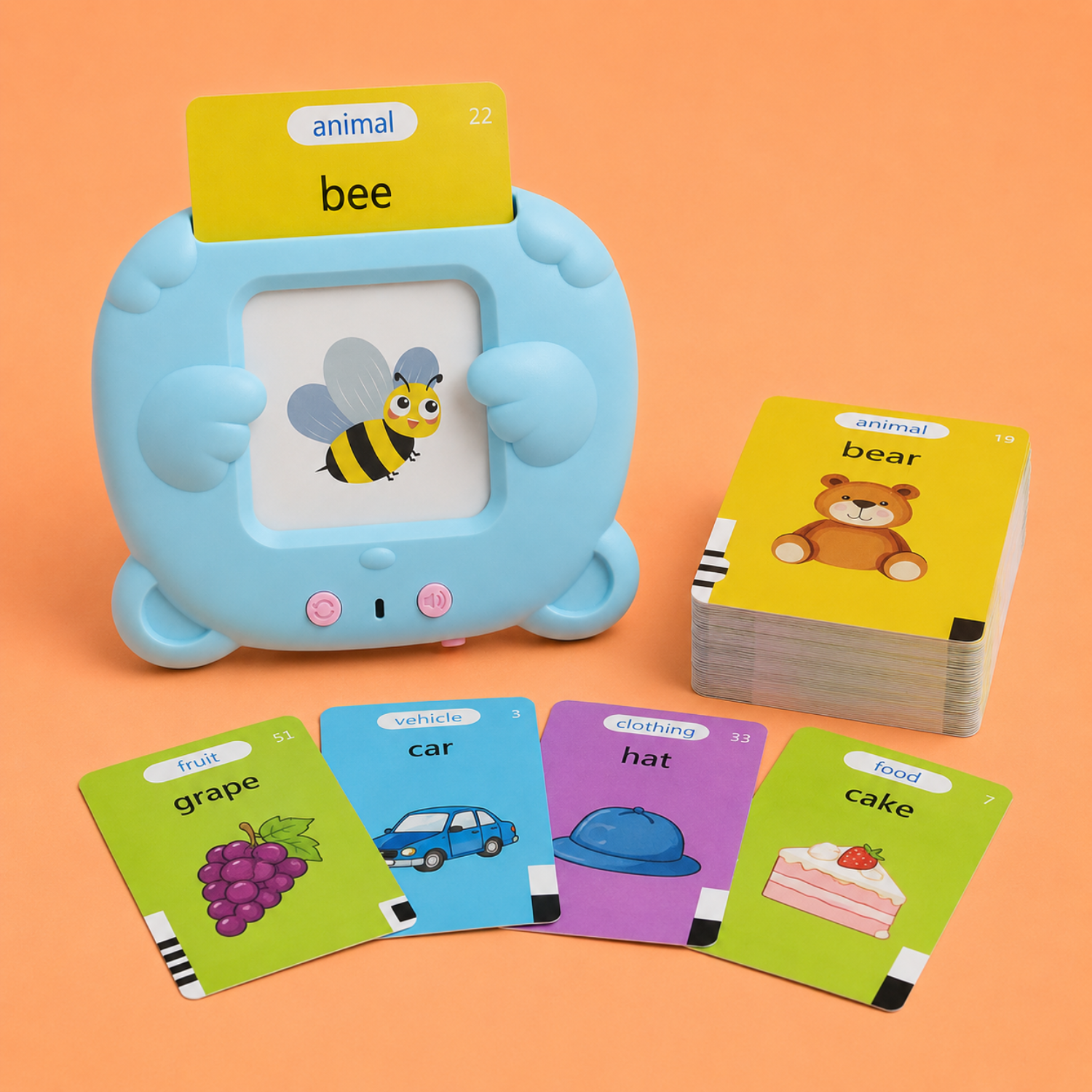 Kids Talking Flash Cards Reader – Interactive Electronic Learning Toy for Toddlers – Early Vocabulary & Speech Development – Screen-Free Educational Gift for Ages 2–5