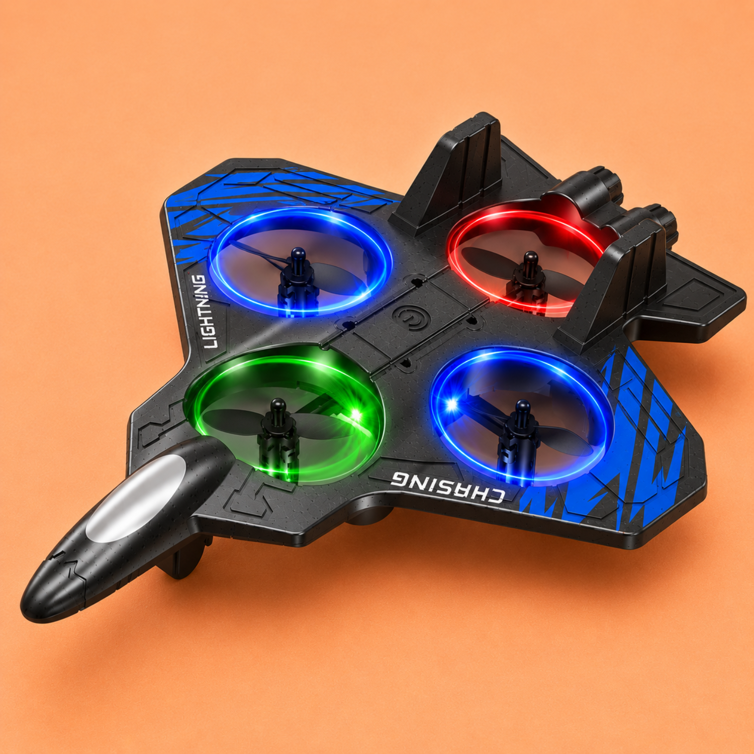 LED Foam Drone for Kids – 2.4GHz Stunt Fighter Jet – 360° Flip & Intelligent Hover – Crash-Resistant EPP Foam – RC Toy Plane with LED Lights
