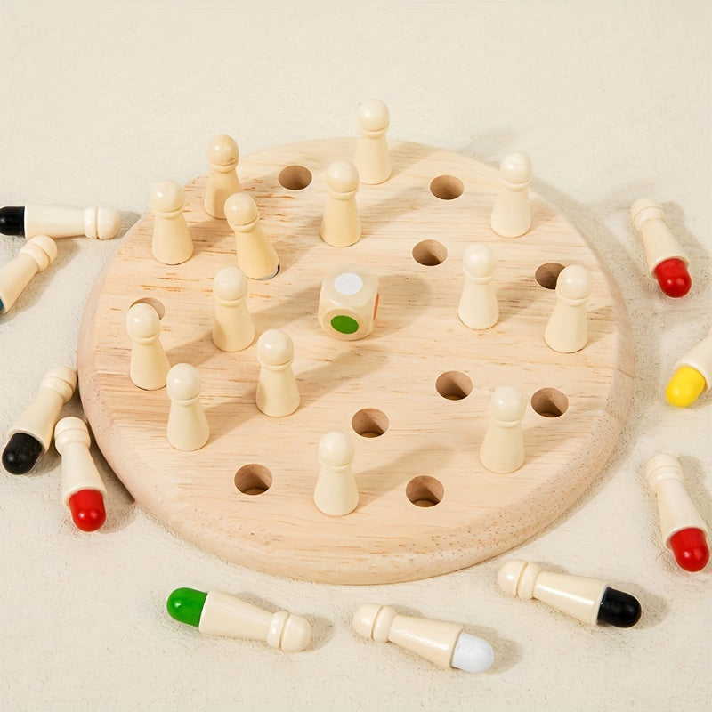 Wooden Memory Chess Game – Educational Puzzle Toy for Kids, Focus & Matching Skill Builder