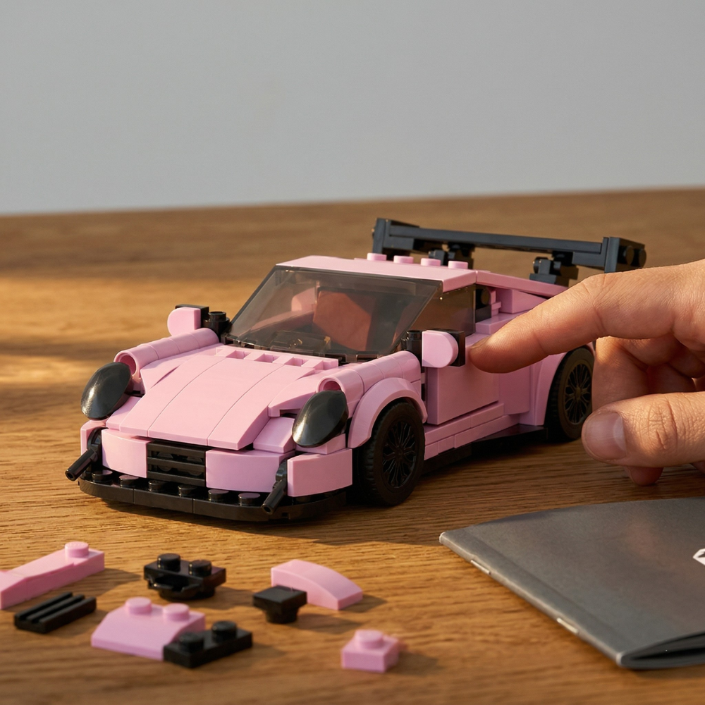 Porsche GT3 RS Pink Edition - Building Blocks Model Car Kit