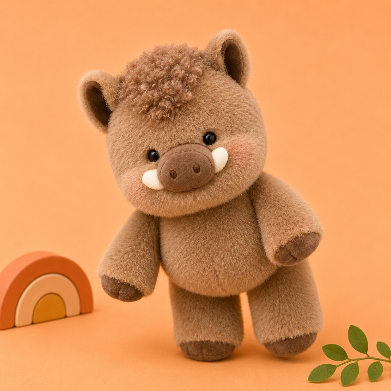 Mojibricks 45CM Rocky the Mocha Boar Plush Toy – Giant Ultra-Soft Cloud-Touch Stuffed Animal – Large Cuddle Companion for Ages 4+