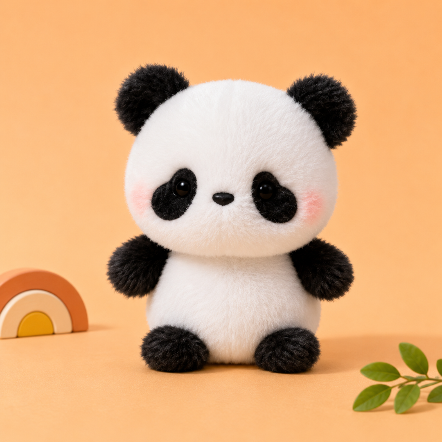 Mojibricks 15CM Kawaii Pip the Panda Plushie – Ultra-Soft Black & White Cuddle Buddy & Aesthetic Desk Companion – Perfect Birthday or Christmas Gift