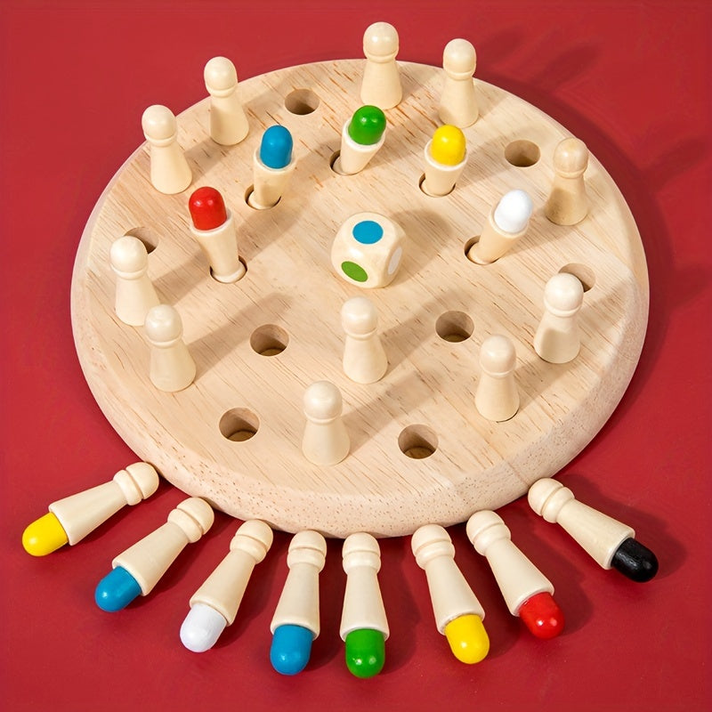 Wooden Memory Chess Game – Educational Puzzle Toy for Kids, Focus & Matching Skill Builder