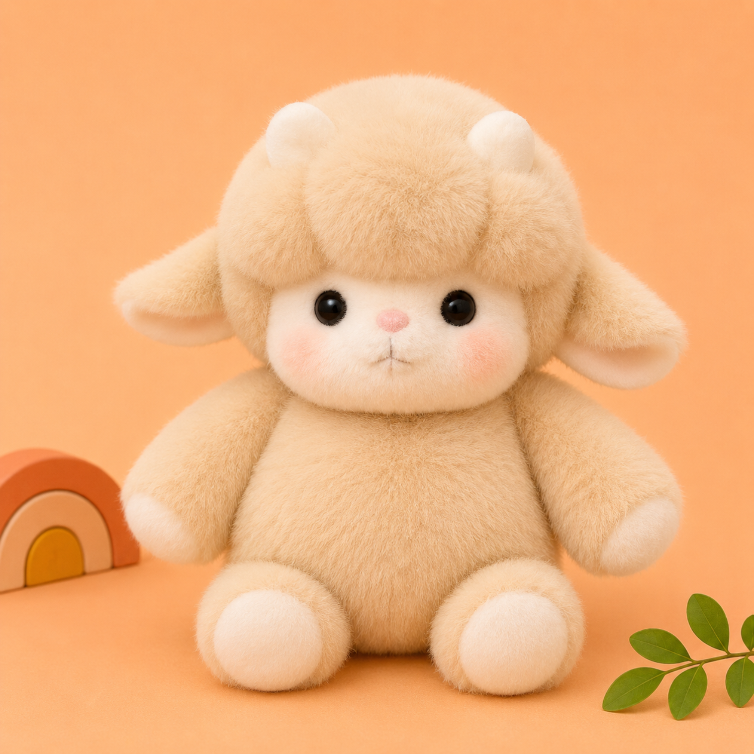 Mojibricks 45CM Milo the Sand Lamb Plush Toy – Giant Ultra-Soft Cloud-Touch Stuffed Animal – Large Cuddle Companion for Ages 4+