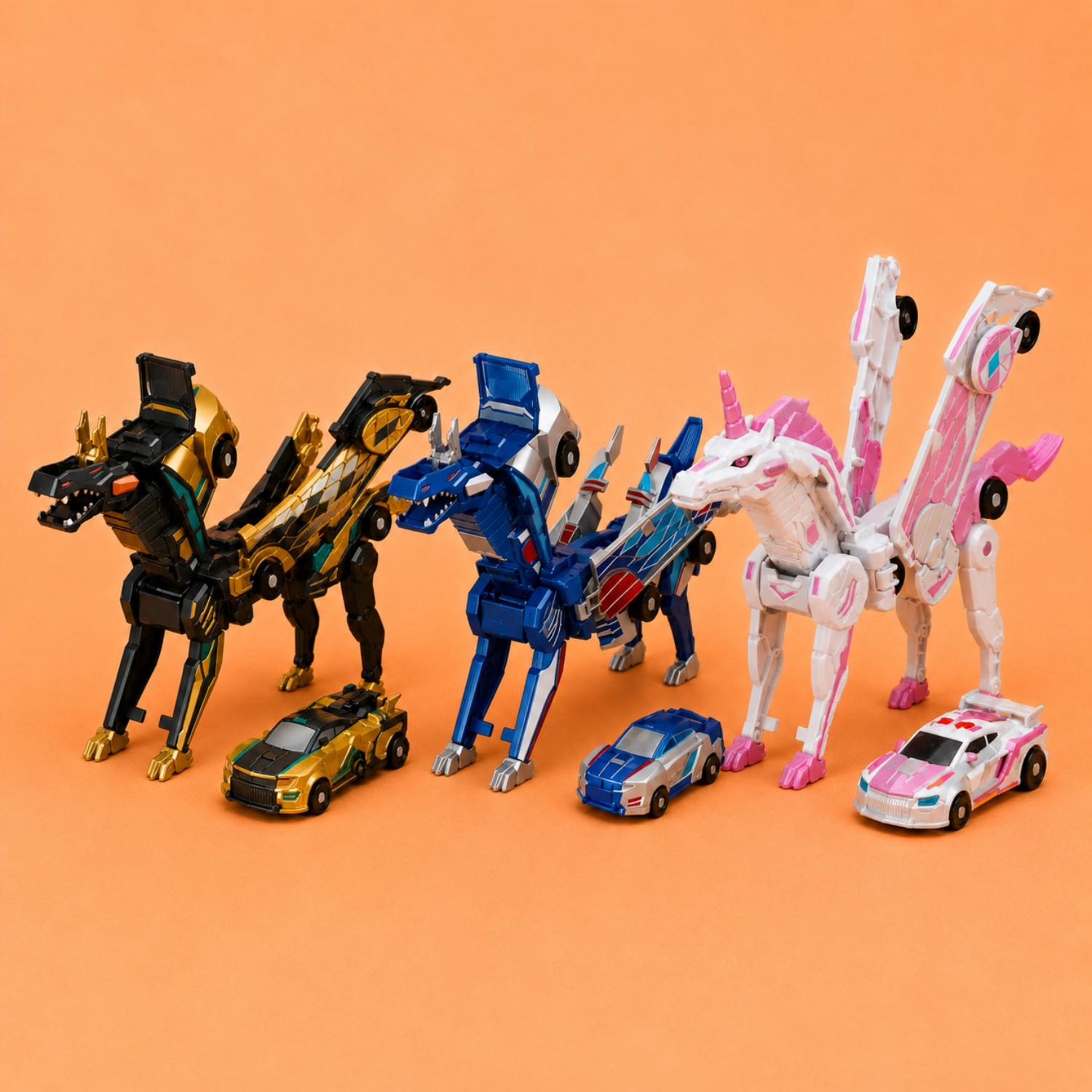 Fusion Strike Dragons – Magnetic Transforming Race Cars – 2-in-1 Fusion Action – Creative Battery-Free Toy – For Kids Ages 4+