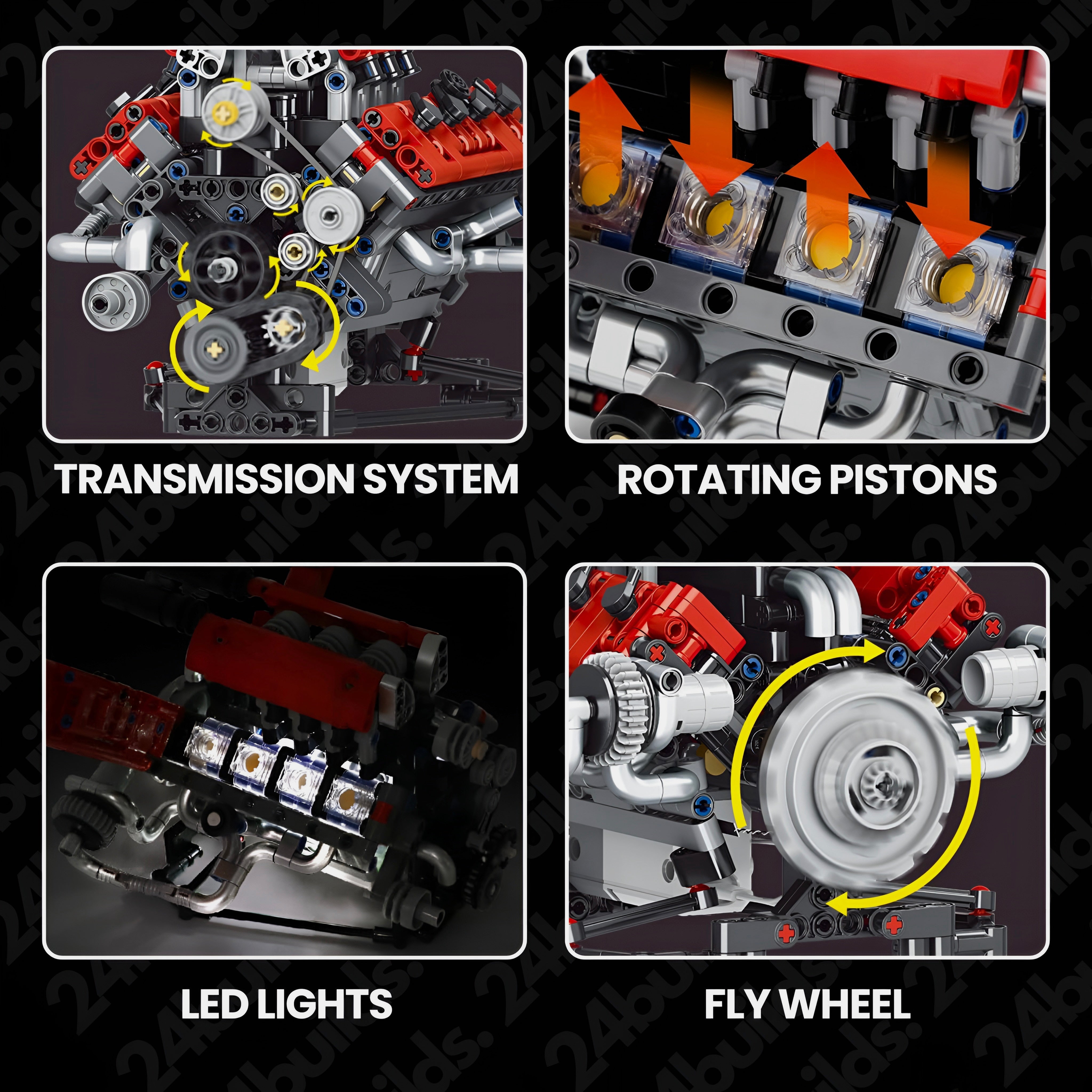 Motorized V8 Engine Model Kit | 664 Pieces