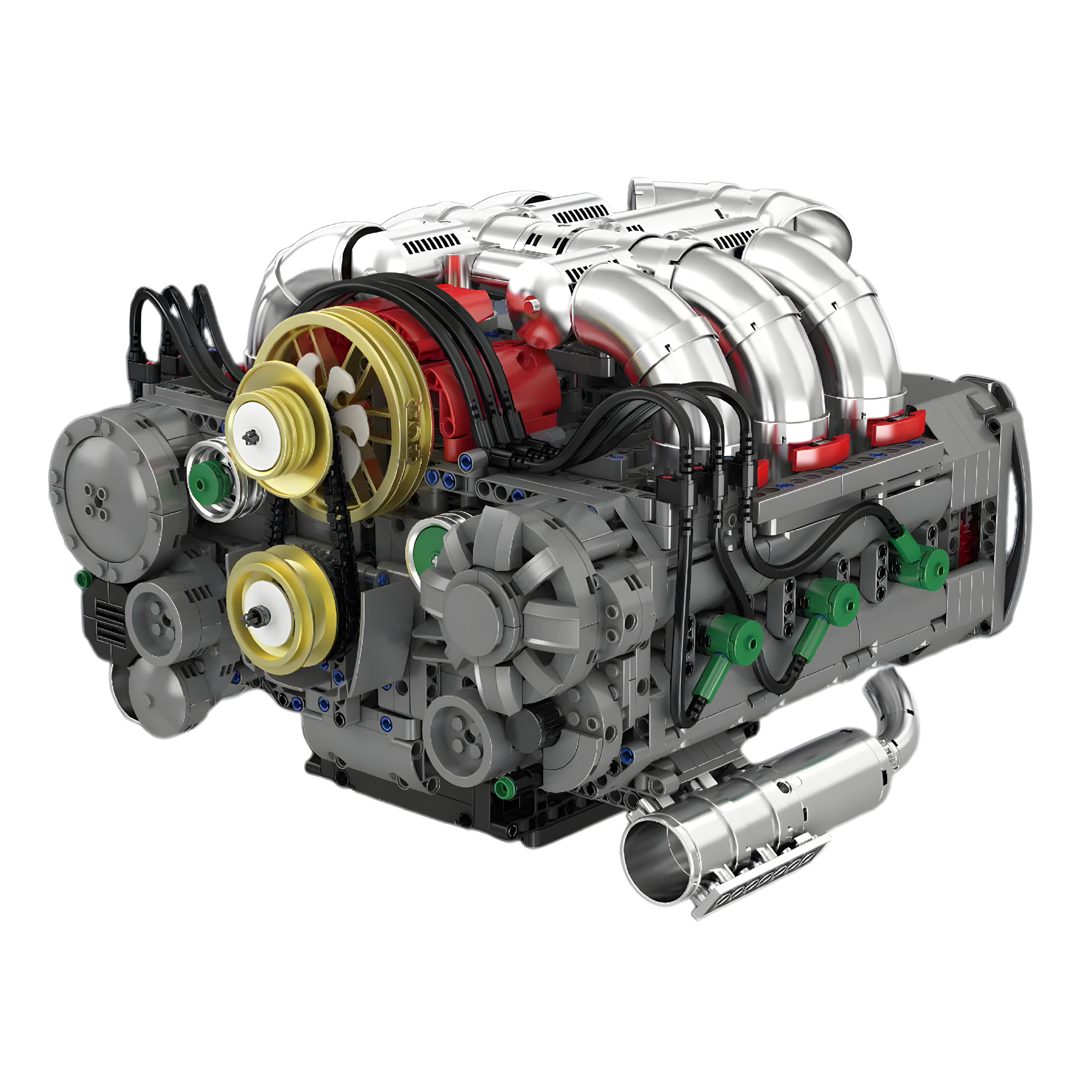 Motorized Flat 6 Engine Model | 2376 Pieces