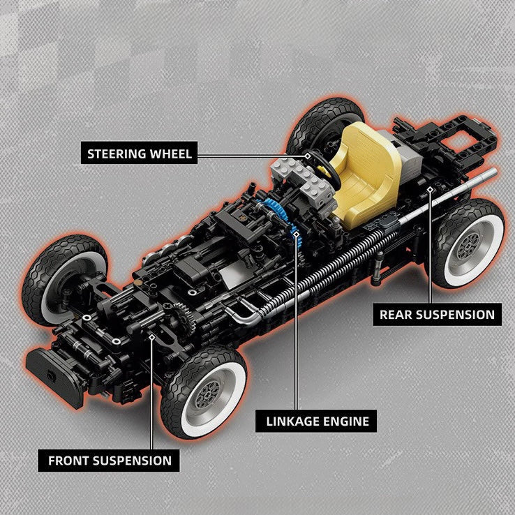 1950s Italian Grand Prix Race Car - MOC Building Kit - 1808 Pcs
