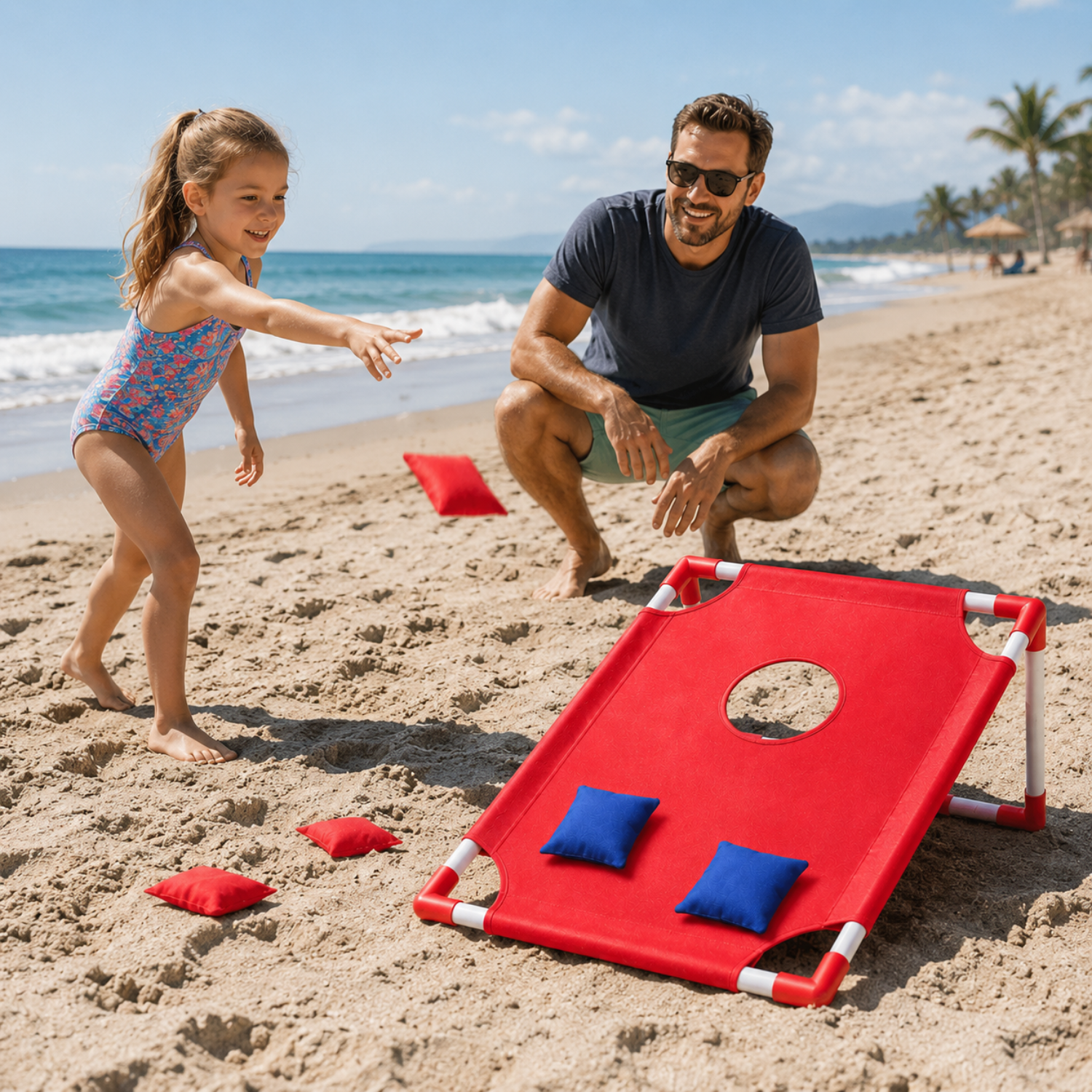 Foldable Cornhole Game – Portable Outdoor Bean Bag Toss Game for Kids & Families