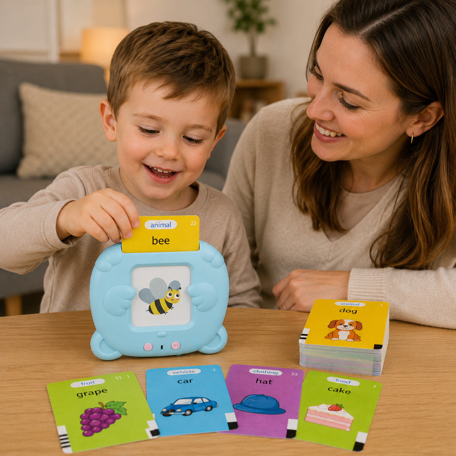 Kids Talking Flash Cards Reader – Interactive Electronic Learning Toy for Toddlers – Early Vocabulary & Speech Development – Screen-Free Educational Gift for Ages 2–5