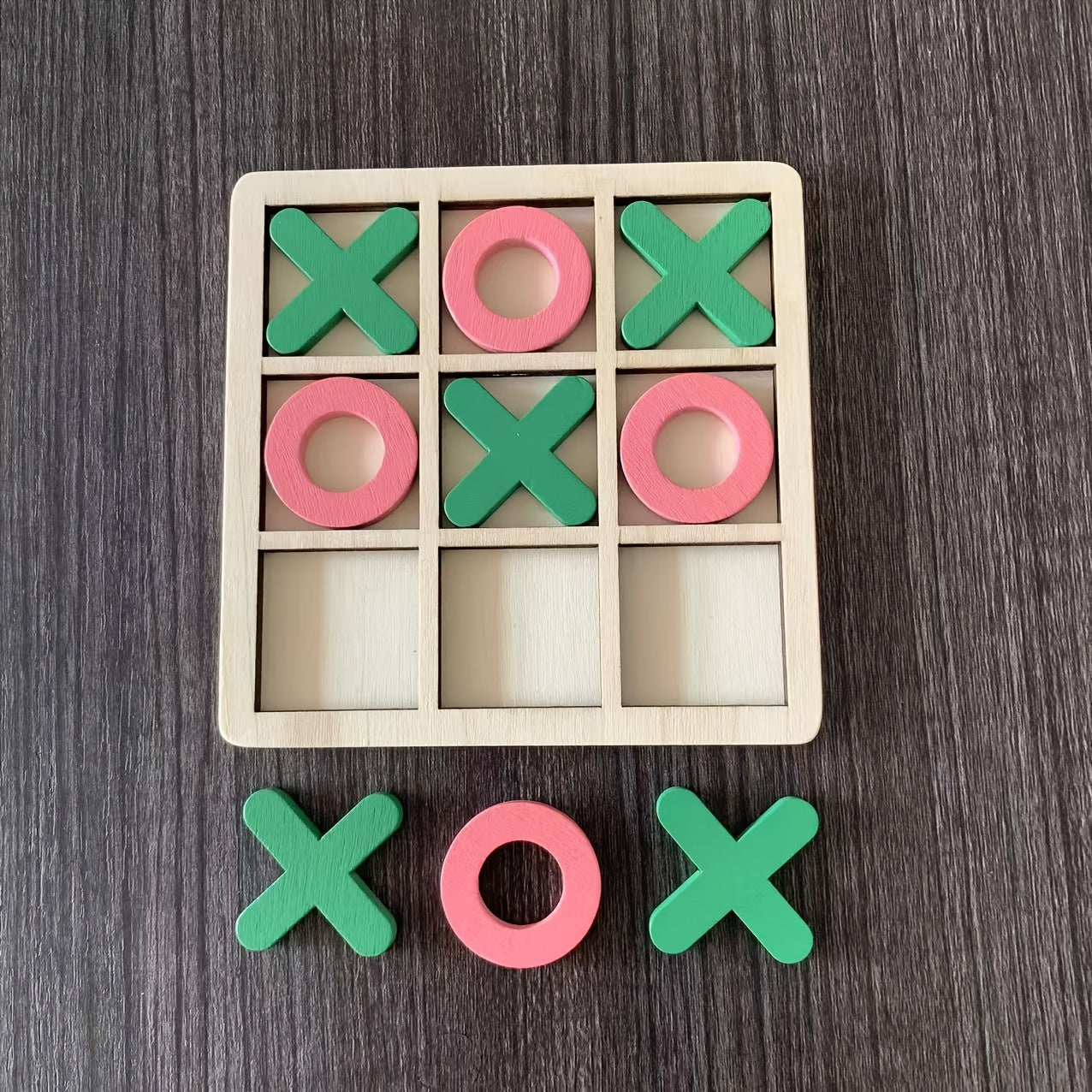 Wooden Tic Tac Toe – Classic Travel Game for Kids & Adults
