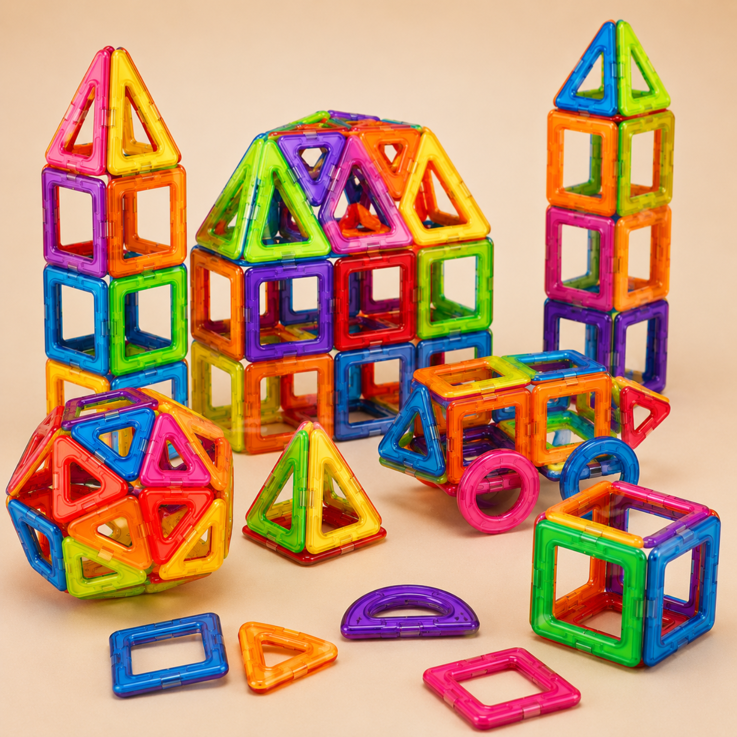 Magnetic Building Blocks - 46/84/100pcs 3D Magnetic Cubes - STEM Educational Construction Toy - Pixel Art Blocks for Kids 3+