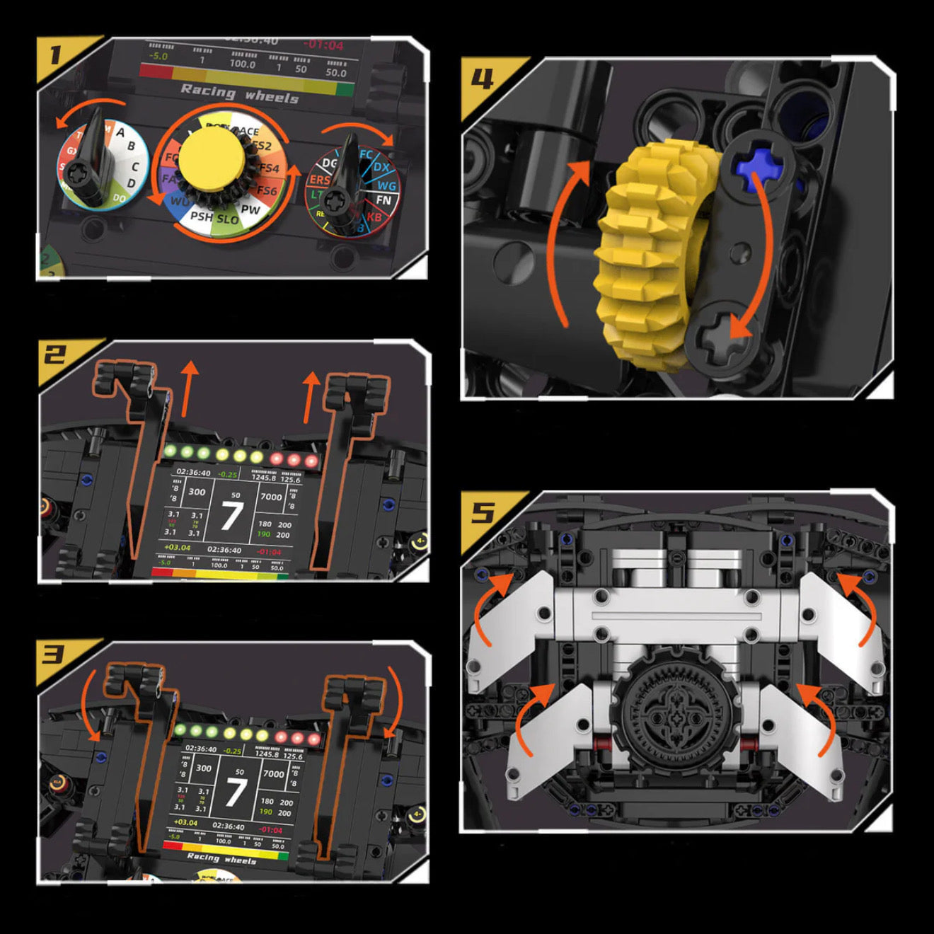1:1 Scale Grand Prix Steering Wheel - MOC Building Kit - 834 Pcs