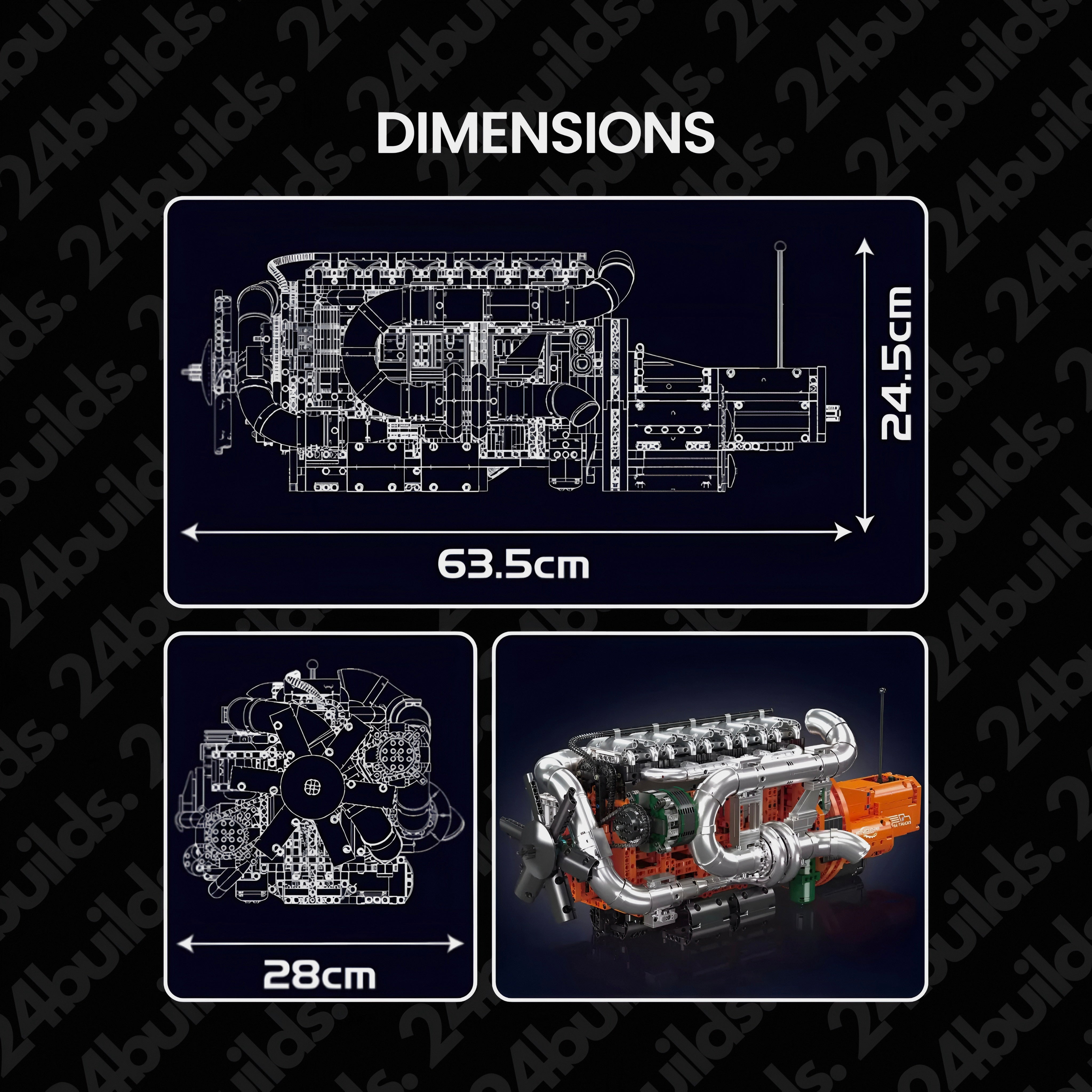 Ultimate Inline-6 Truck Engine Model | 3236 Pieces