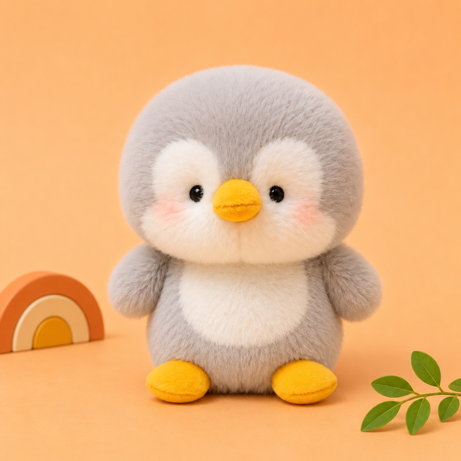 Mojibricks 15CM Kawaii Puddles the Penguin Plushie – Soft Winter Companion & Aesthetic Tabletop Ornament – Perfect Birthday or Christmas Gift for Kids