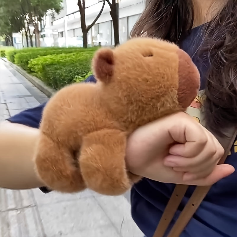 Capybara Plush Bracelet – Wearable Stuffed Toy for Kids, Girls & Animal Lovers, Soft Wrap-Around Wrist Plush