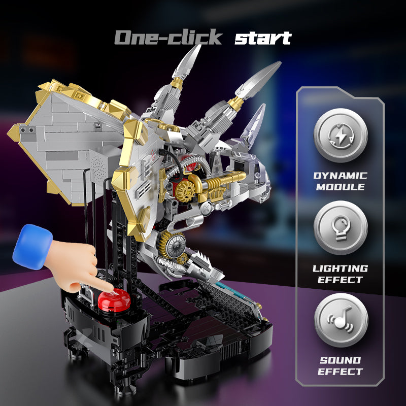 Cyber Triceratops Head Model | 928 Pieces