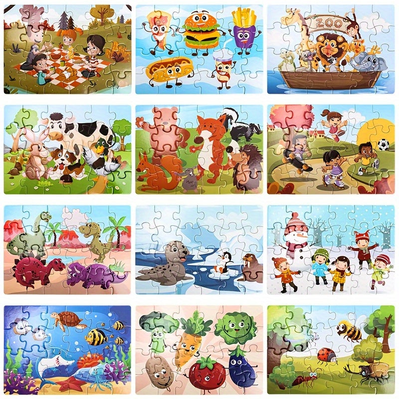 Kids Puzzle Gift Set – 12 Boxes, 24 Pieces