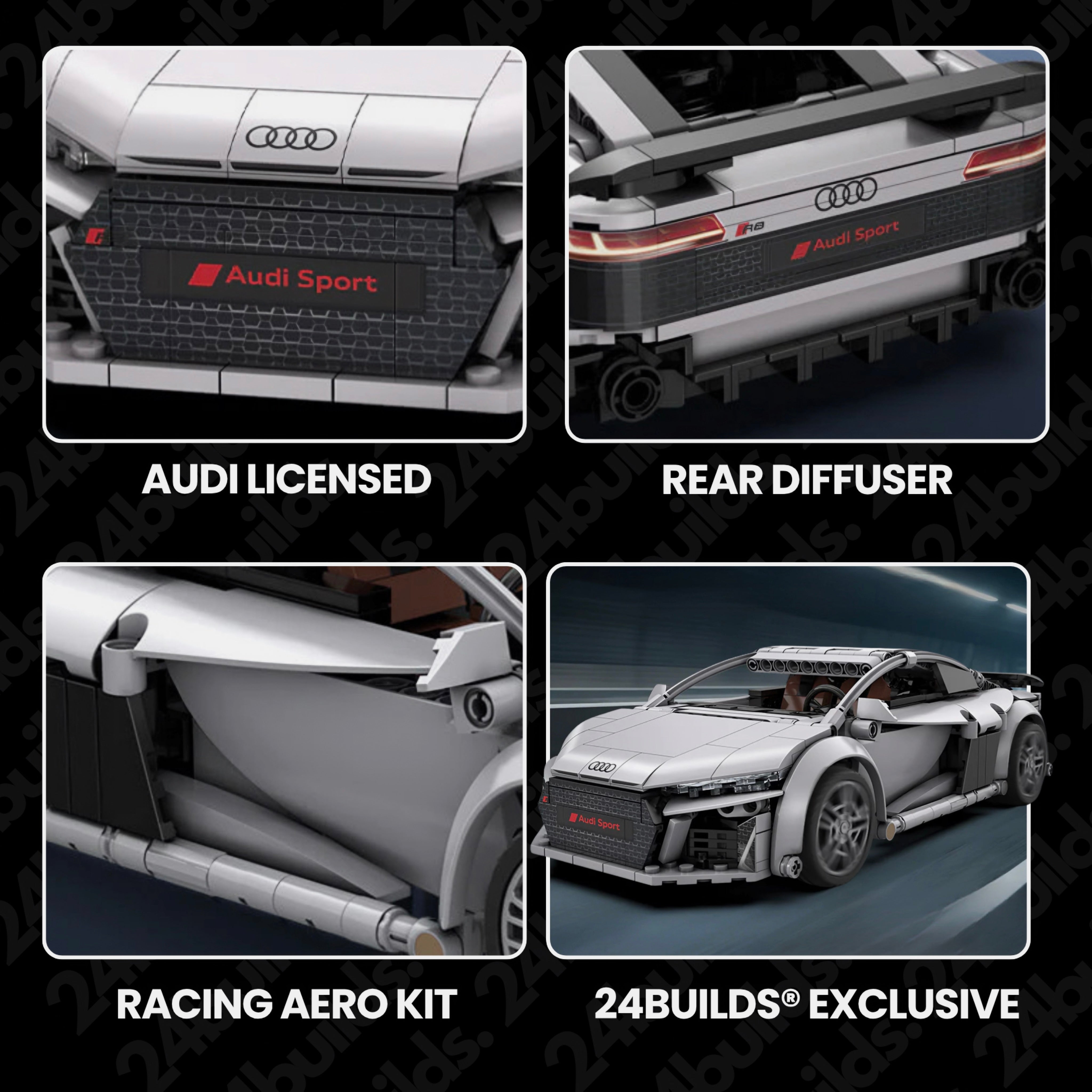 Remote-Controlled Audi R8 Coupe Model Kit | 538 Pieces