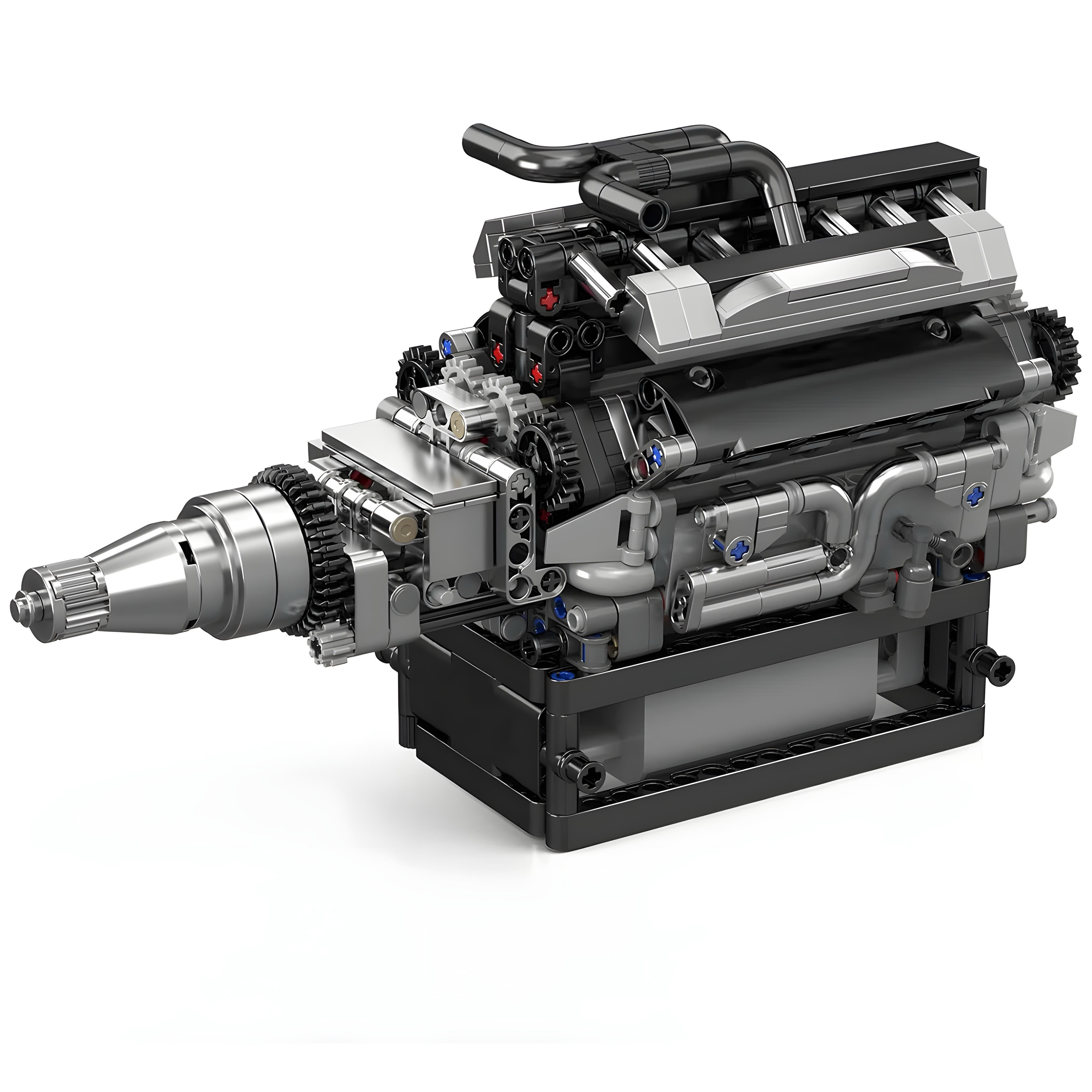 Motorized British Luxury V12 Engine Model | 734 Pieces