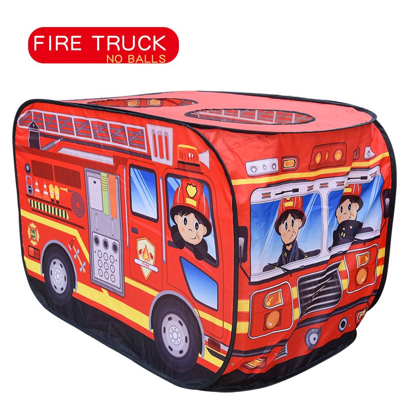 Fire Truck Car Tent for Kids – Foldable Indoor & Outdoor Playhouse with Sunroof