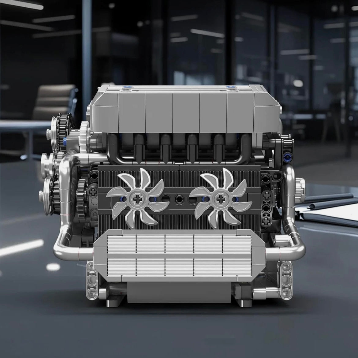 Motorized Inline-6 German Engine Model | 744 Pieces