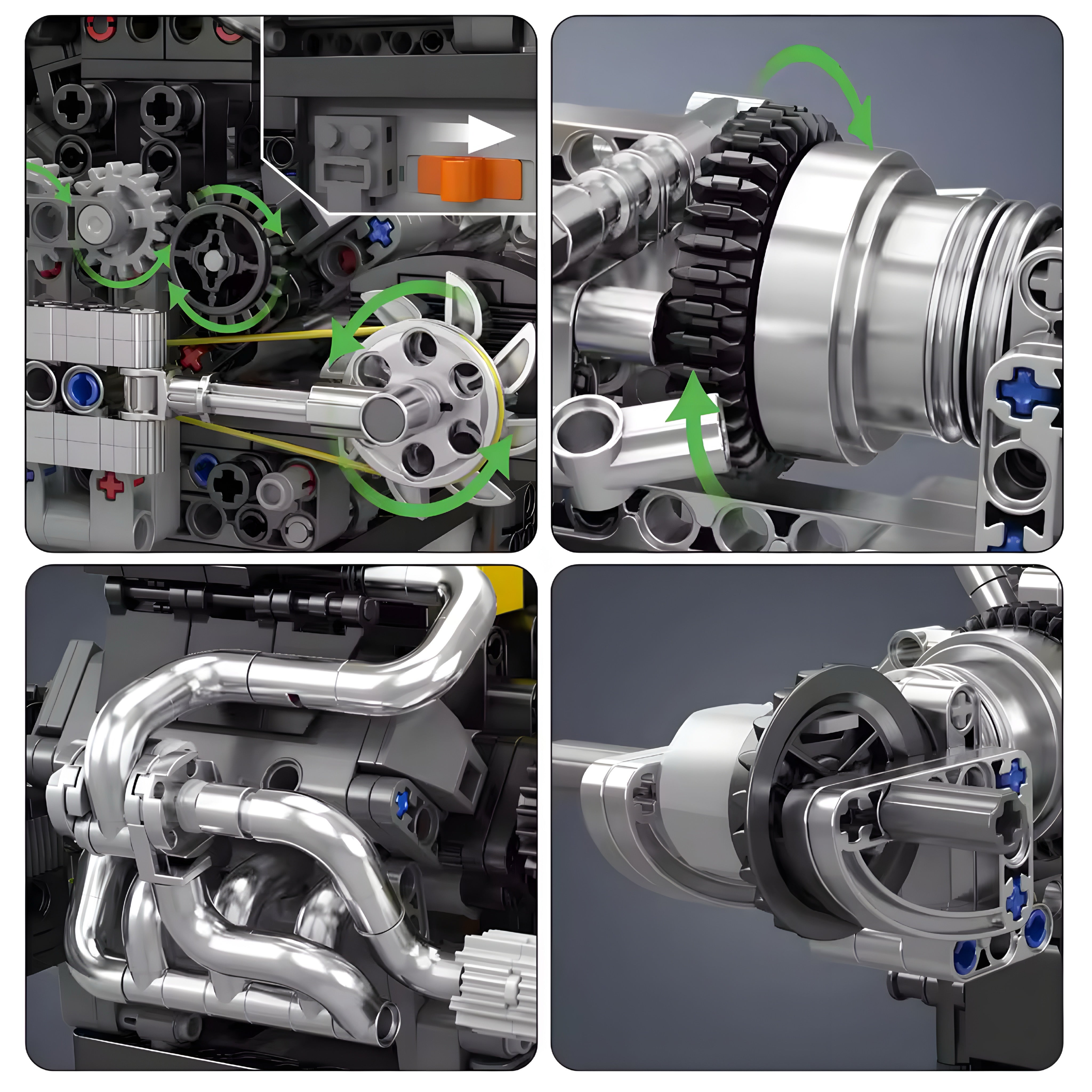 762-Piece Motorized V8 Performance Engine Model