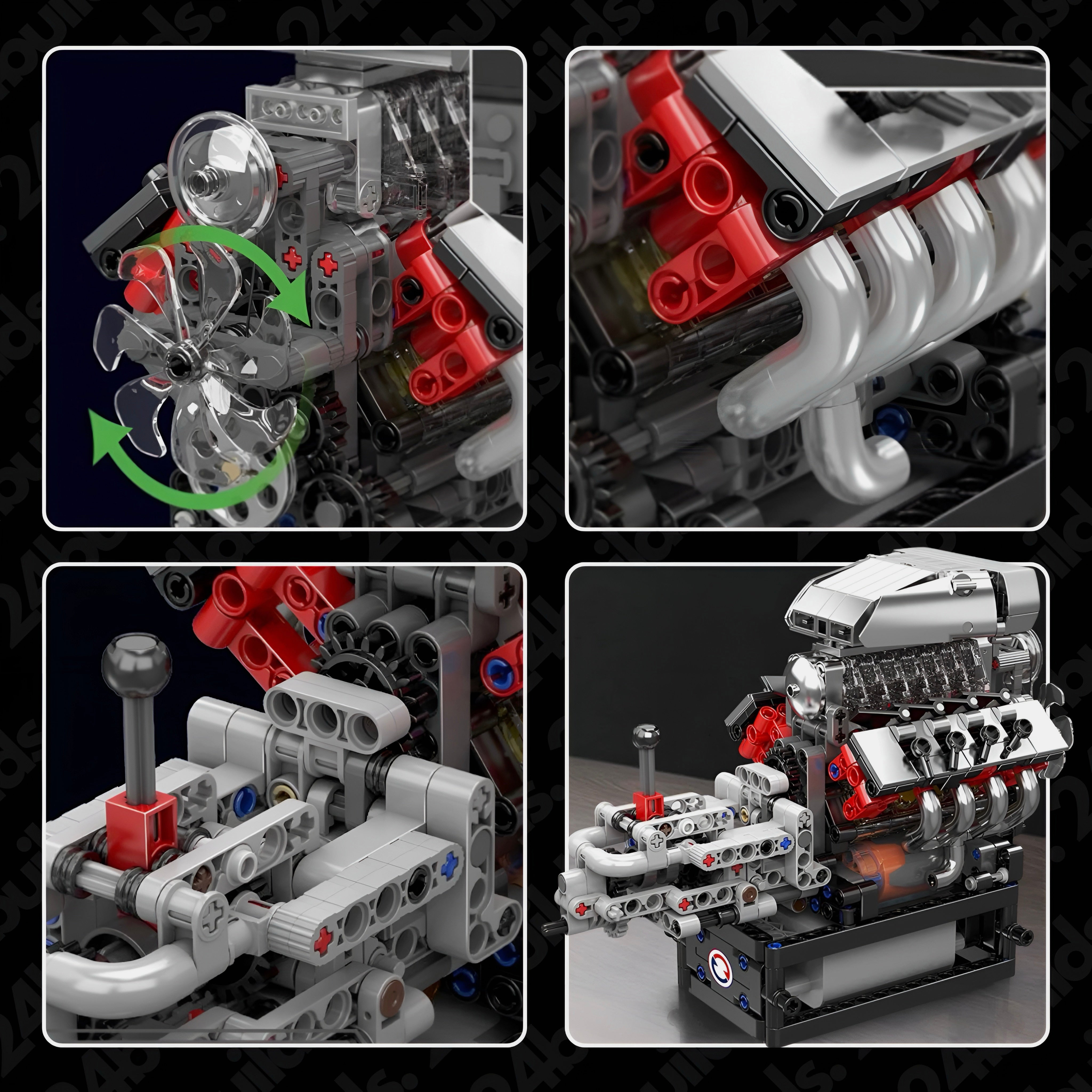 V8 Supercharged Engine Model Kit | 856 Pieces