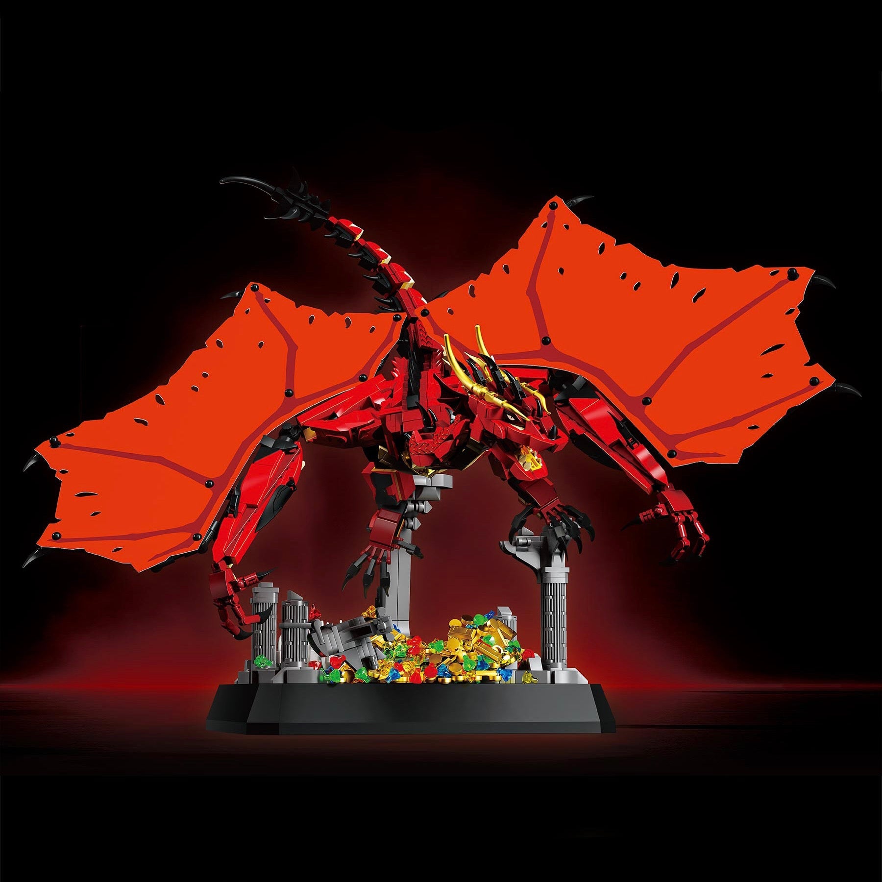 Ignite the Skies: Inferno Dragon Set - 1738 Pieces
