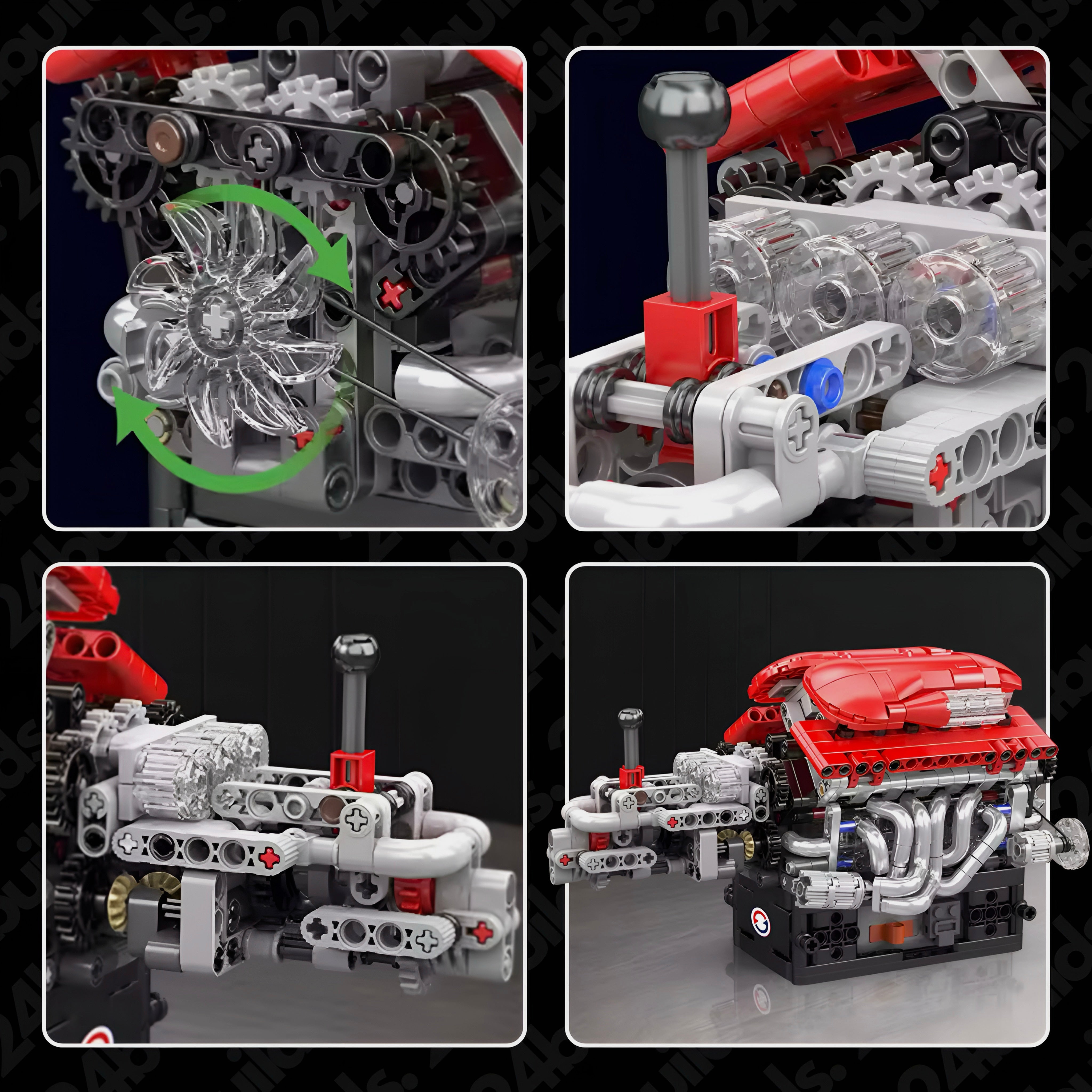 Naturally Aspirated V12 Italian Engine - MOC Building Kit - 864 Pcs