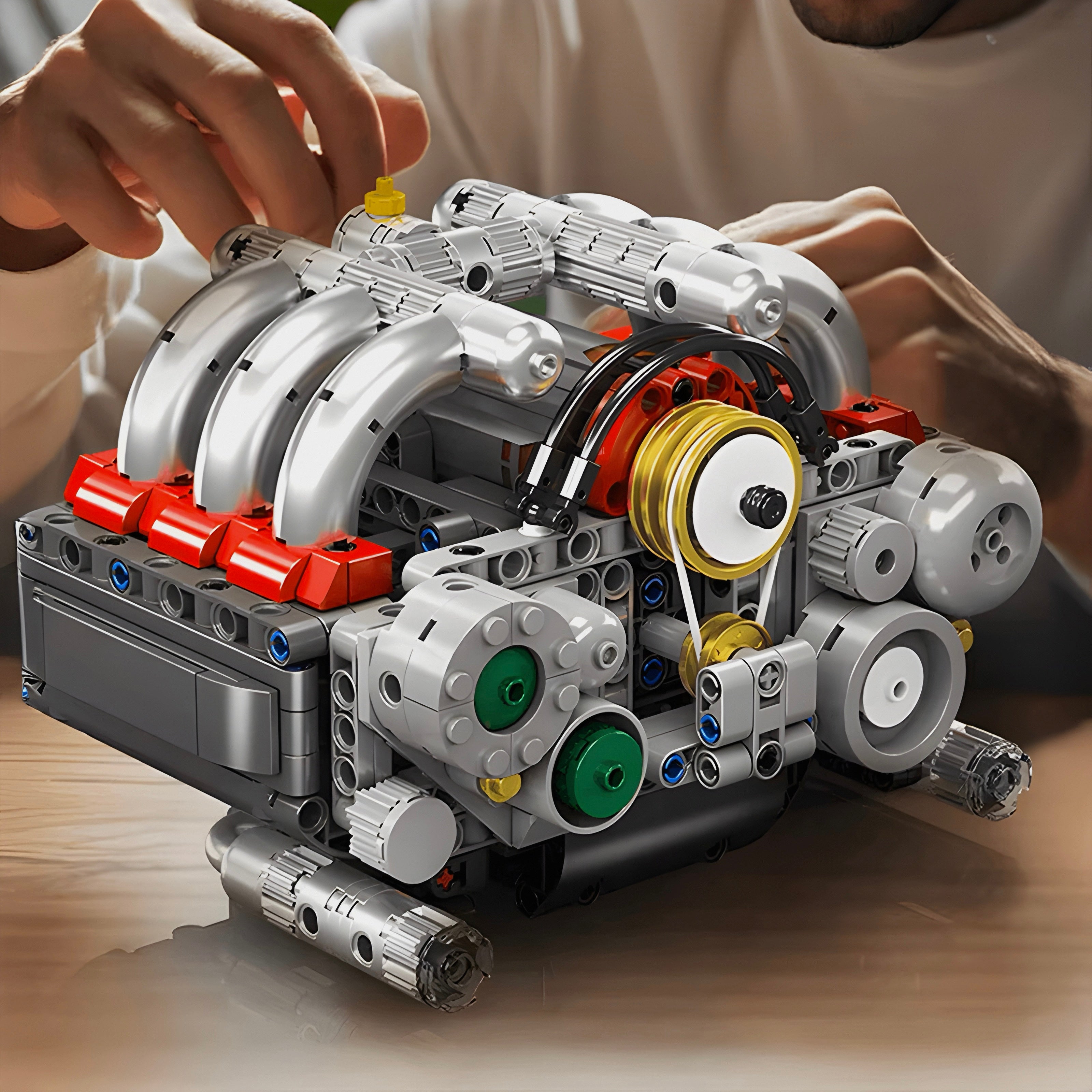 Motorized 6-Cylinder Engine Kit | 608 Pieces