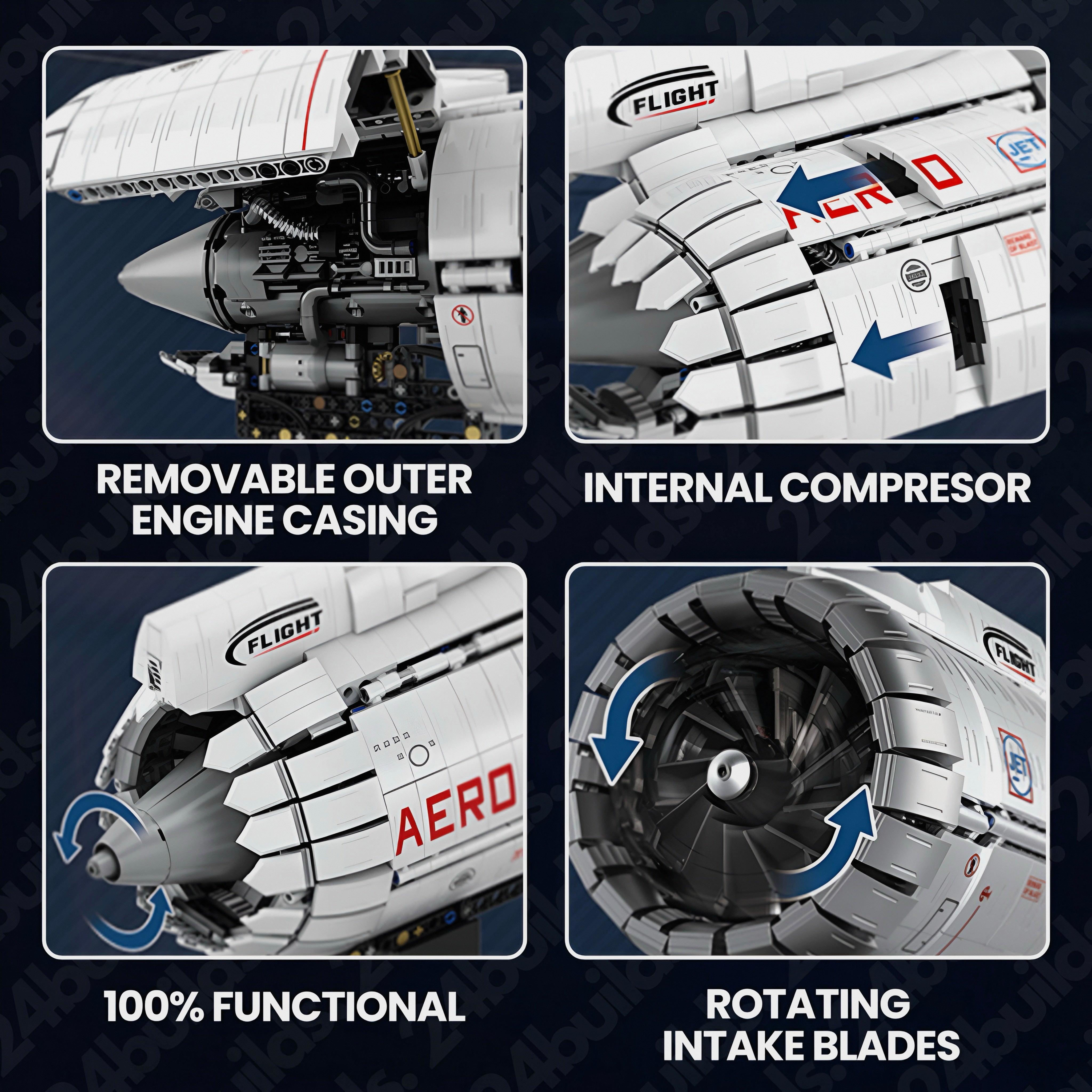 1786-Piece Aircraft Jet Turbine Model