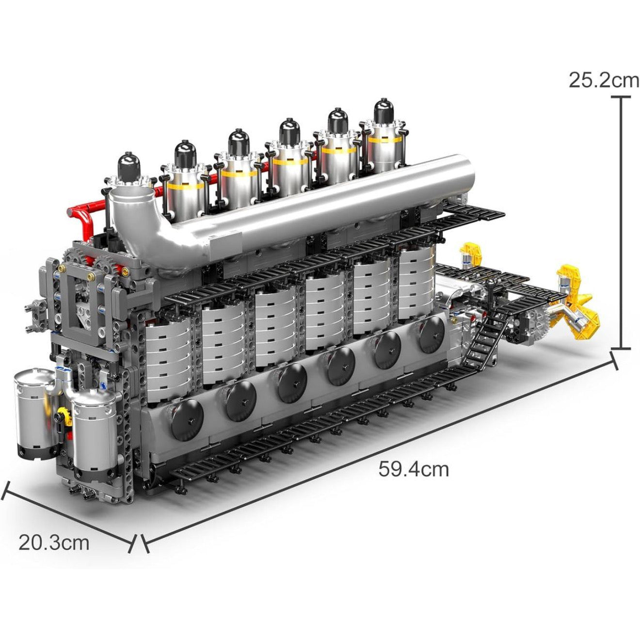 Dual Propeller Marine Diesel Engine - MOC Building Kit - 3222 Pcs