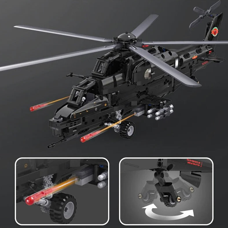 992-Piece Remote-Controlled CAIC Z-10 Helicopter